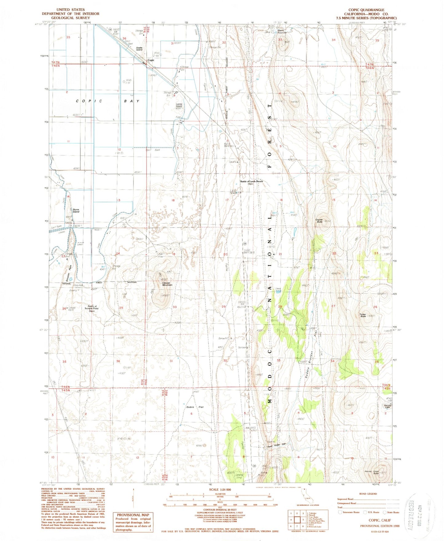Classic USGS Copic California 7.5'x7.5' Topo Map Image