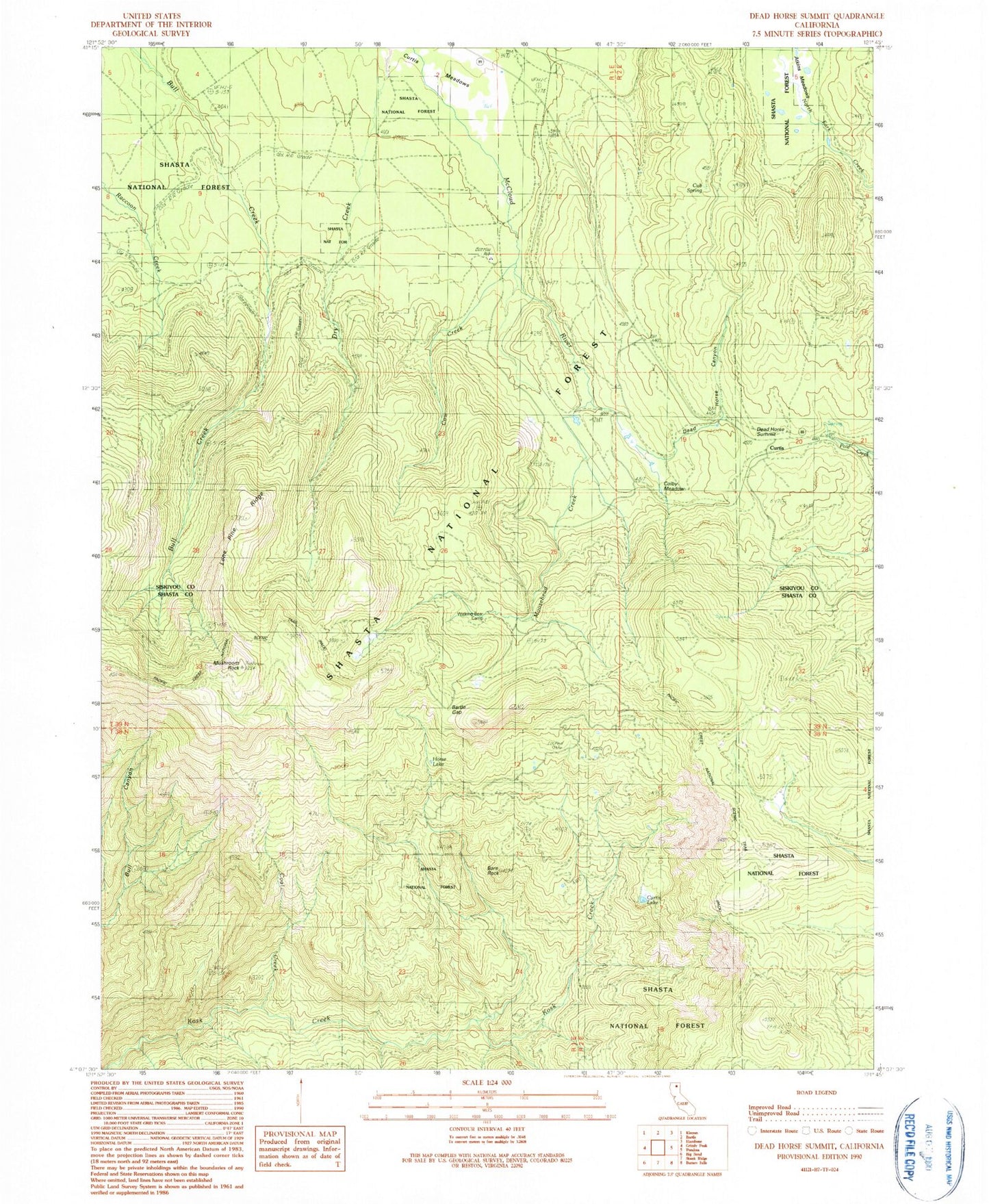 Classic USGS Dead Horse Summit California 7.5'x7.5' Topo Map Image