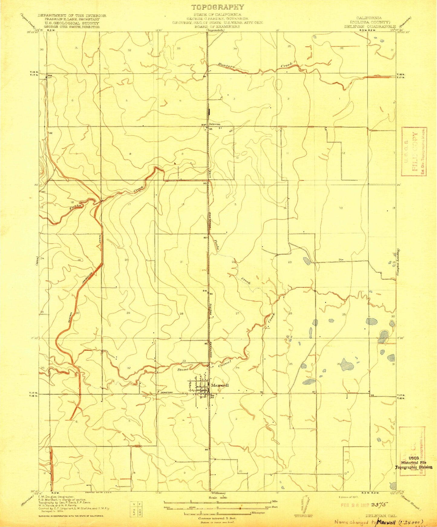 Classic USGS Maxwell California 7.5'x7.5' Topo Map Image