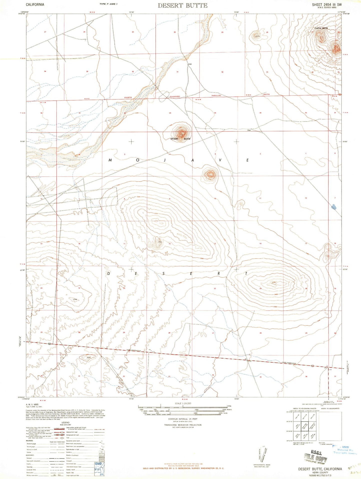 Classic USGS California City South California 7.5'x7.5' Topo Map Image