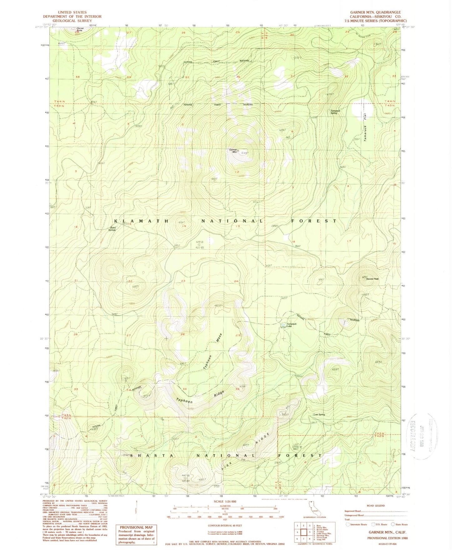Classic USGS Garner Mountain California 7.5'x7.5' Topo Map Image