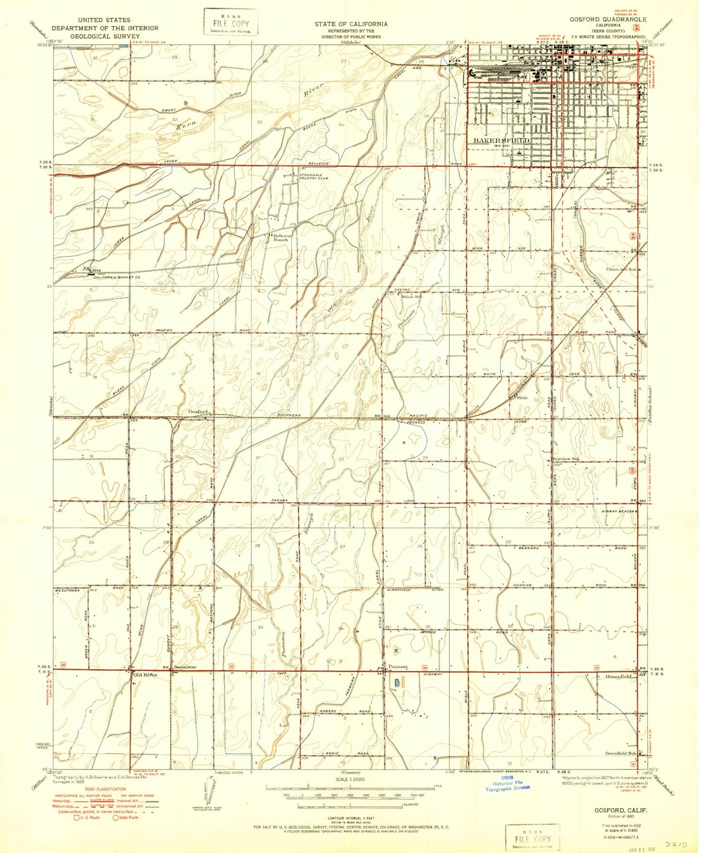 Classic USGS Gosford California 7.5'x7.5' Topo Map Image