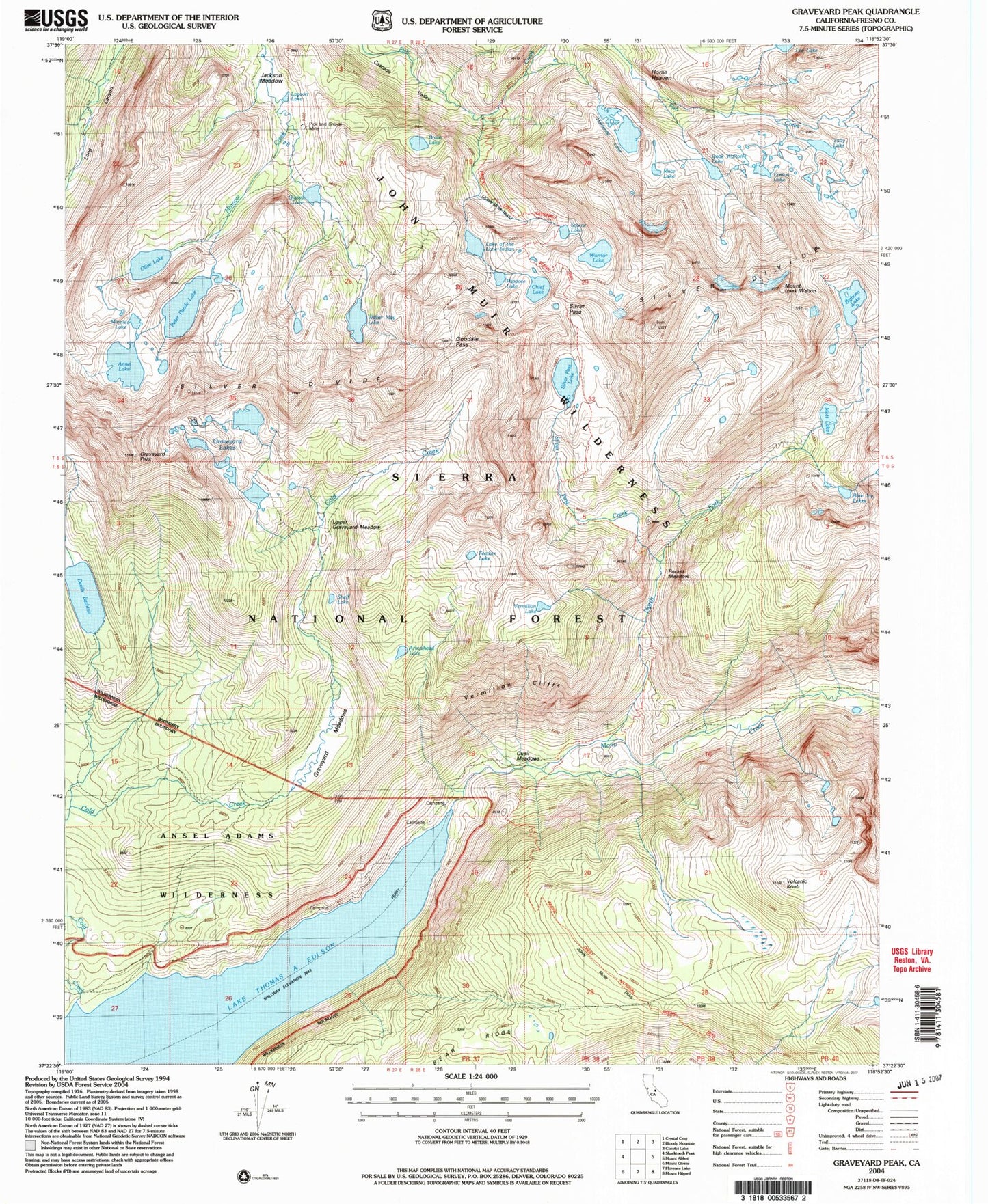 USGS Classic Graveyard Peak California 7.5'x7.5' Topo Map Image