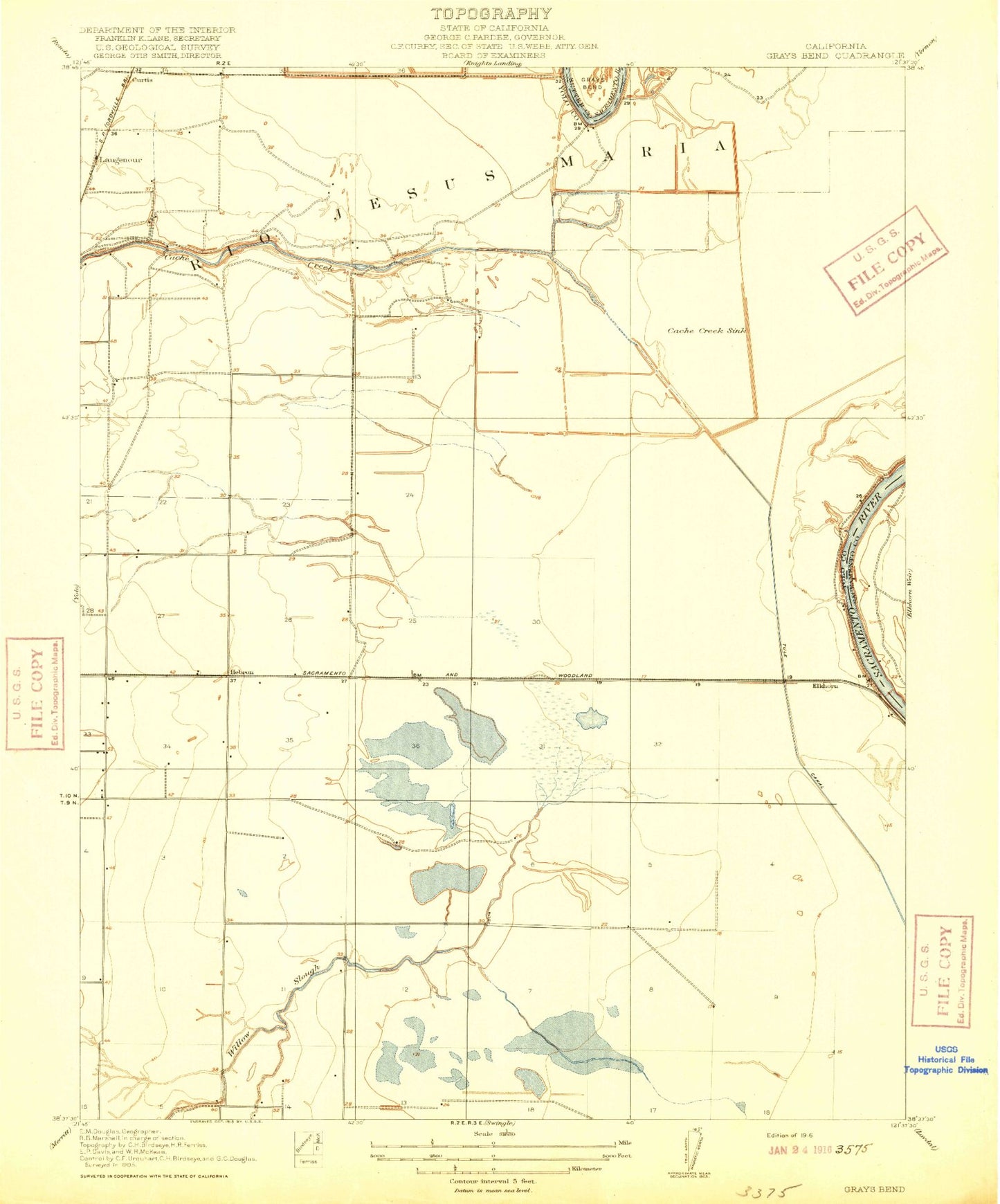 Classic USGS Grays Bend California 7.5'x7.5' Topo Map Image