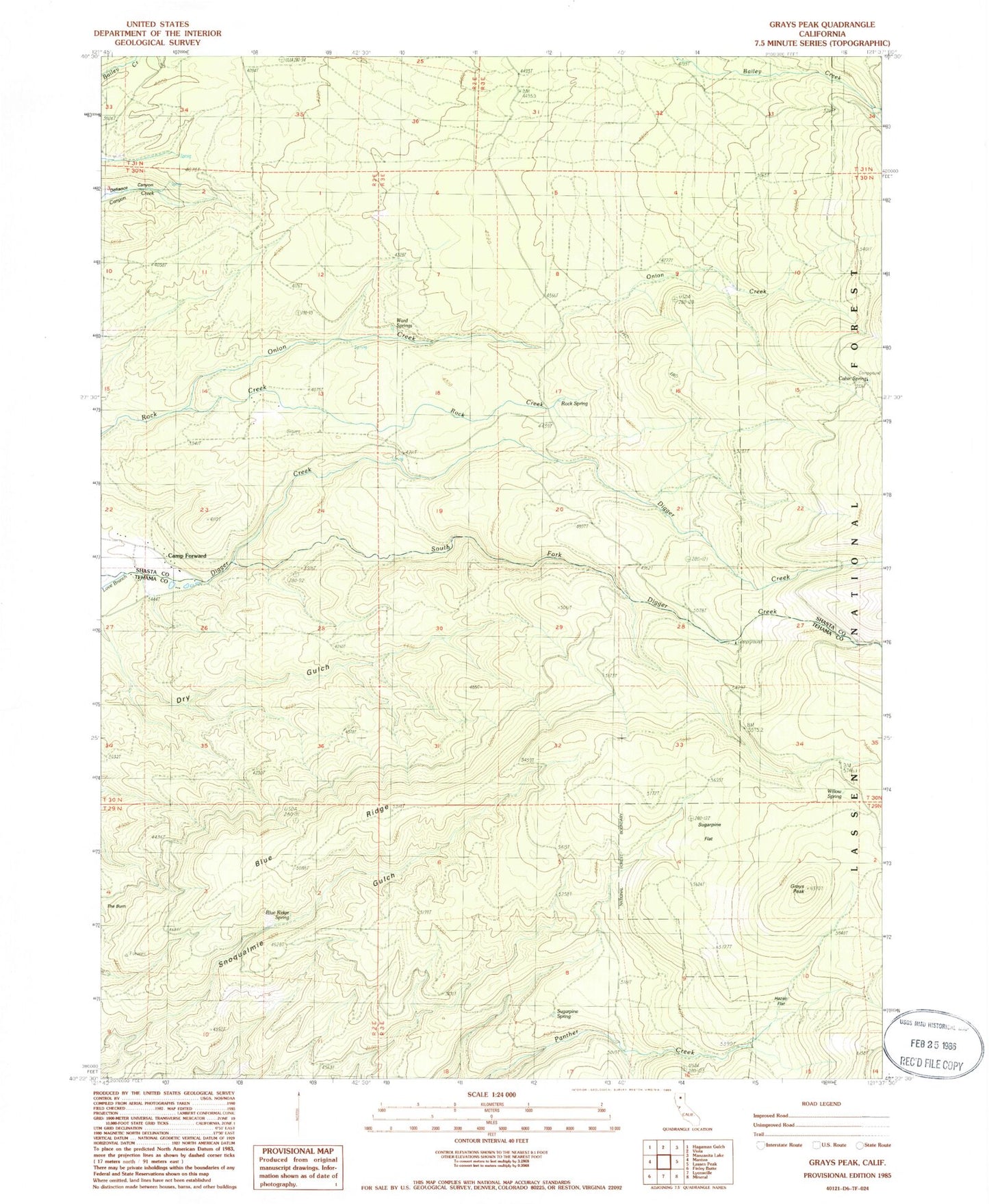 Classic USGS Grays Peak California 7.5'x7.5' Topo Map Image
