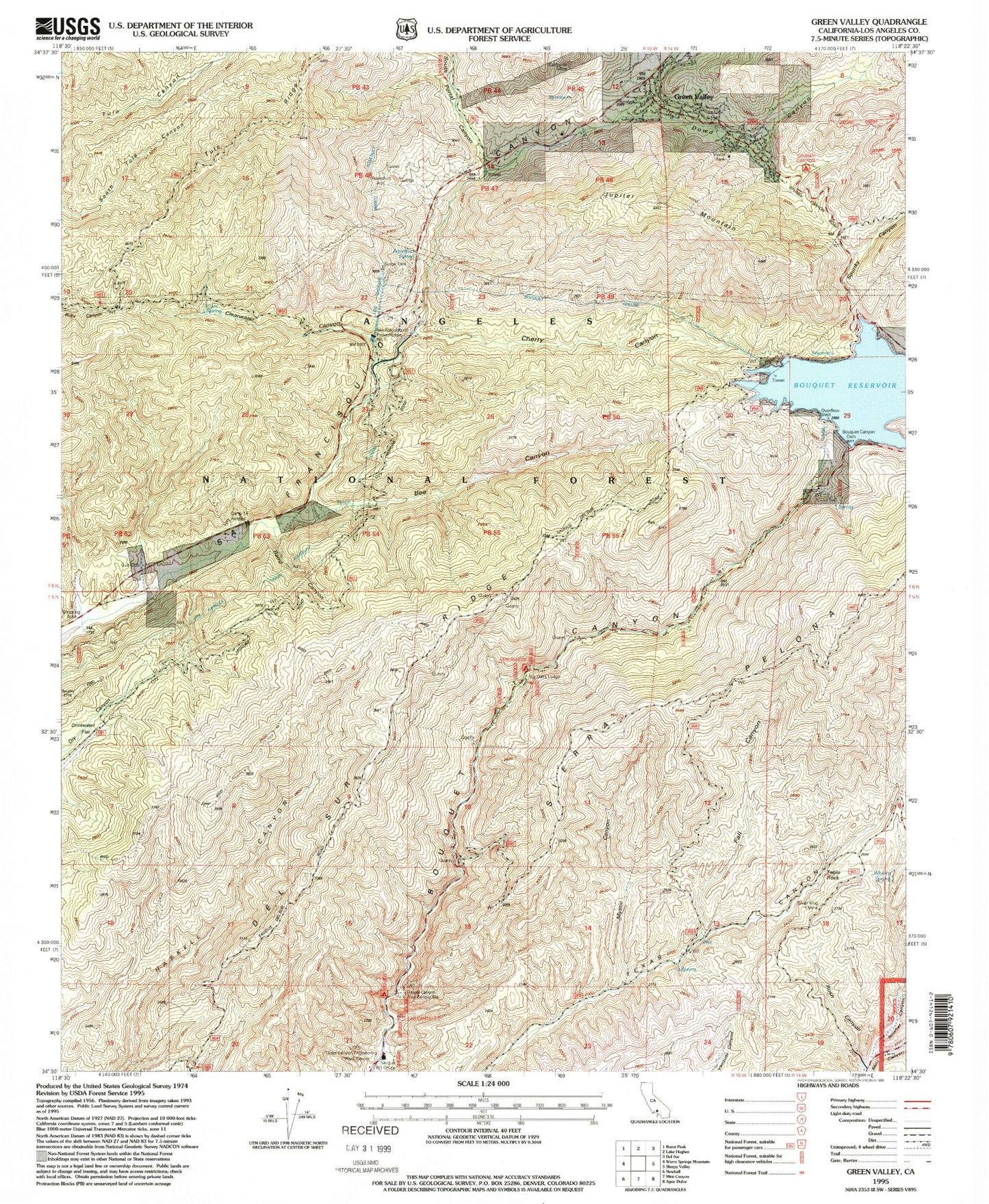 Classic USGS Green Valley California 7.5'x7.5' Topo Map Image