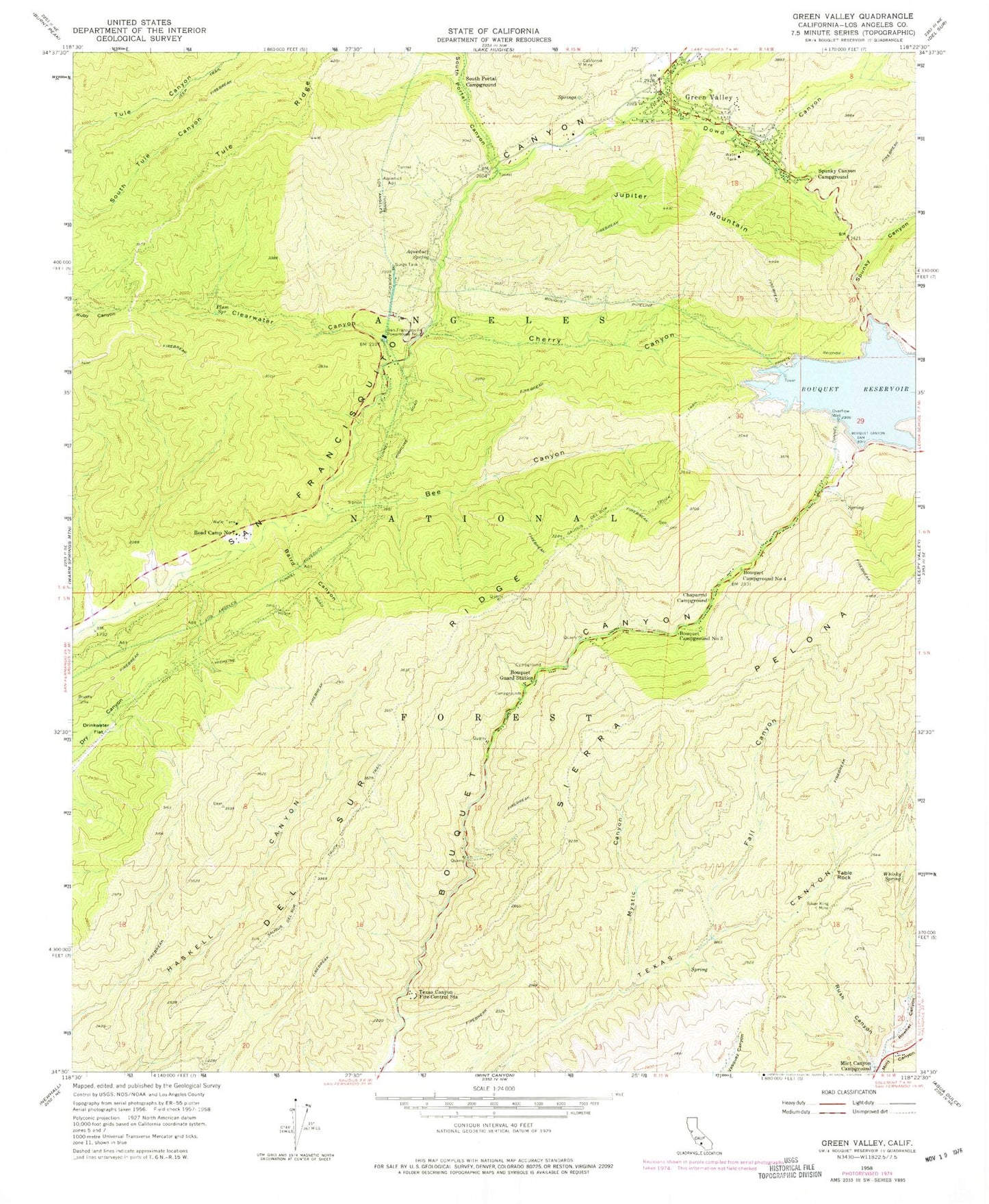 Classic USGS Green Valley California 7.5'x7.5' Topo Map Image
