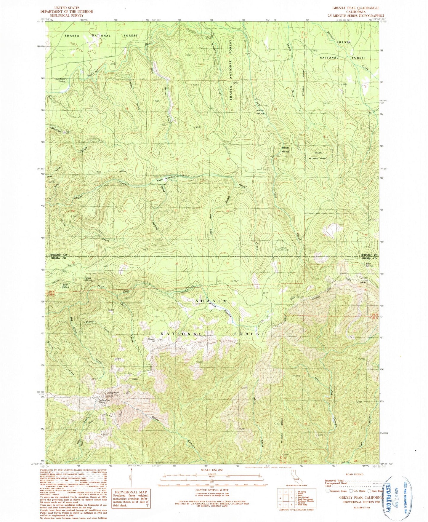 Classic USGS Grizzly Peak California 7.5'x7.5' Topo Map Image