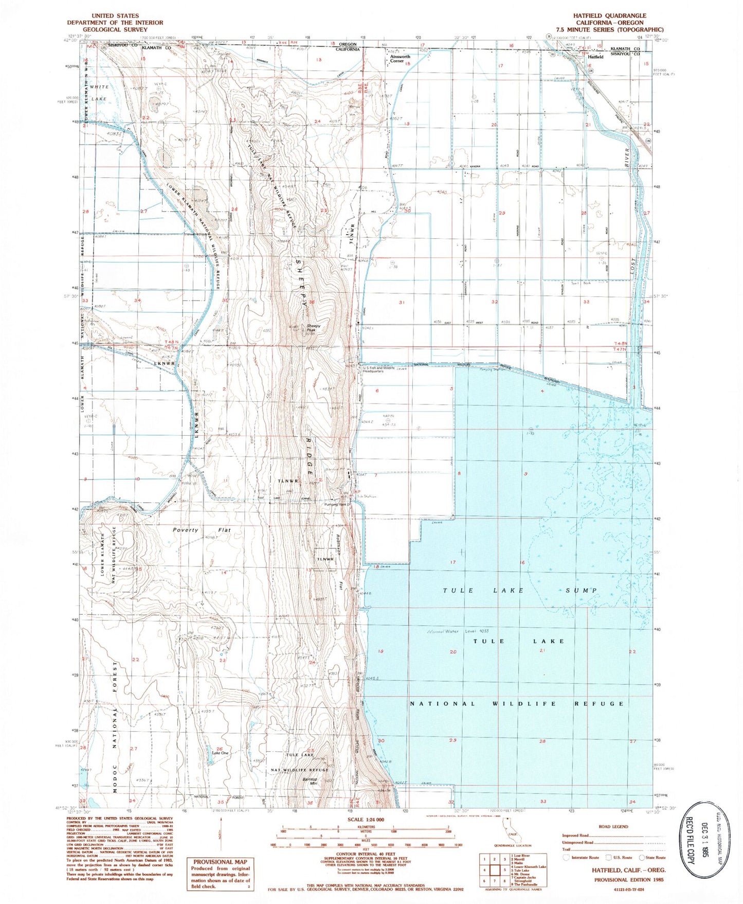 Classic USGS Hatfield California 7.5'x7.5' Topo Map Image