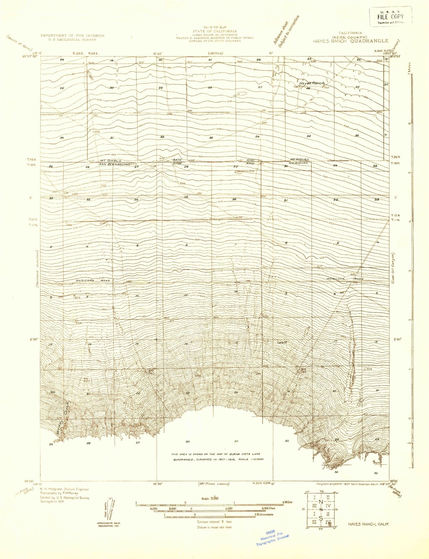 Classic USGS Conner SW California 7.5'x7.5' Topo Map Image