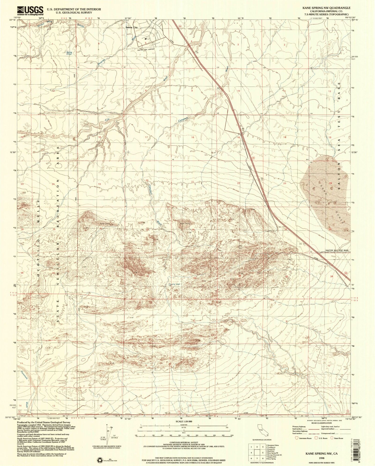 Classic USGS Kane Spring NW California 7.5'x7.5' Topo Map Image