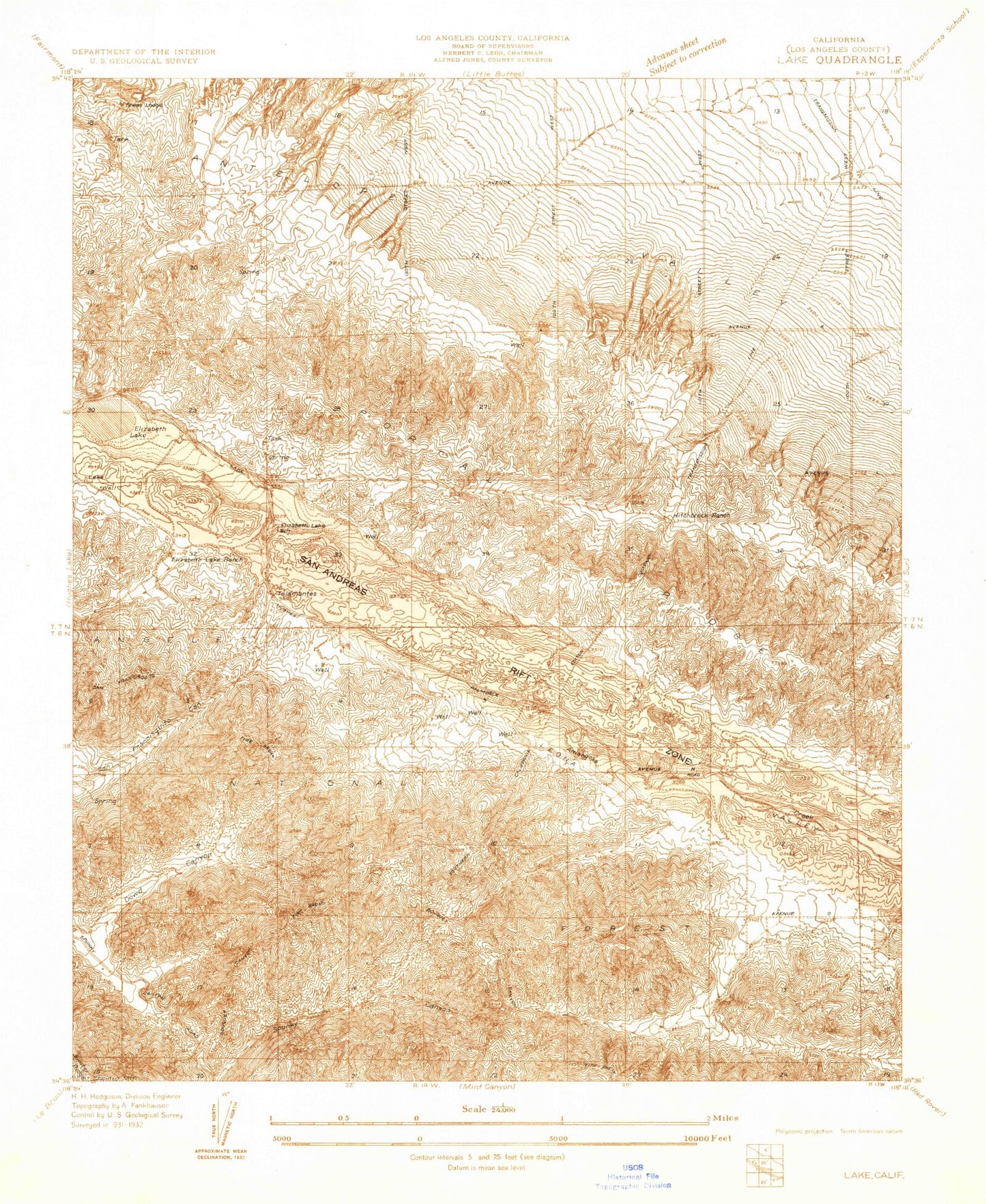 Classic USGS Lake California 7.5'x7.5' Topo Map Image