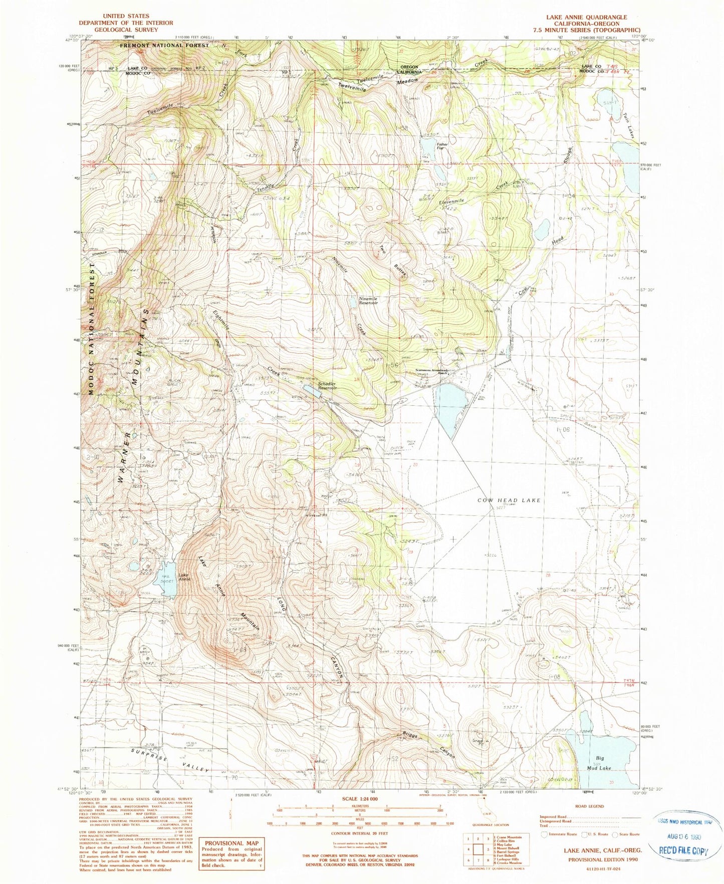 Classic USGS Lake Annie California 7.5'x7.5' Topo Map Image