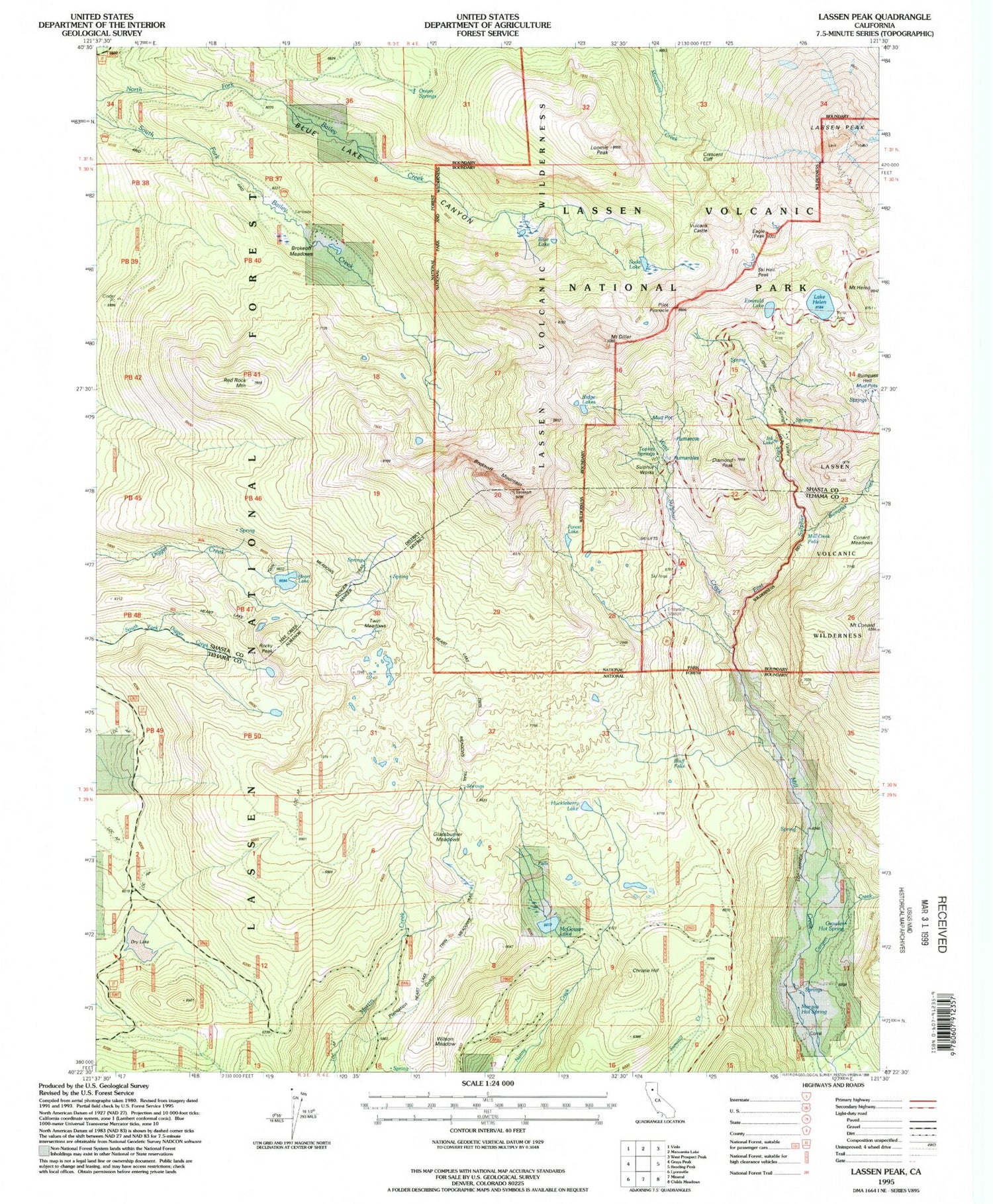 USGS Classic Lassen Peak California 7.5'x7.5' Topo Map Image
