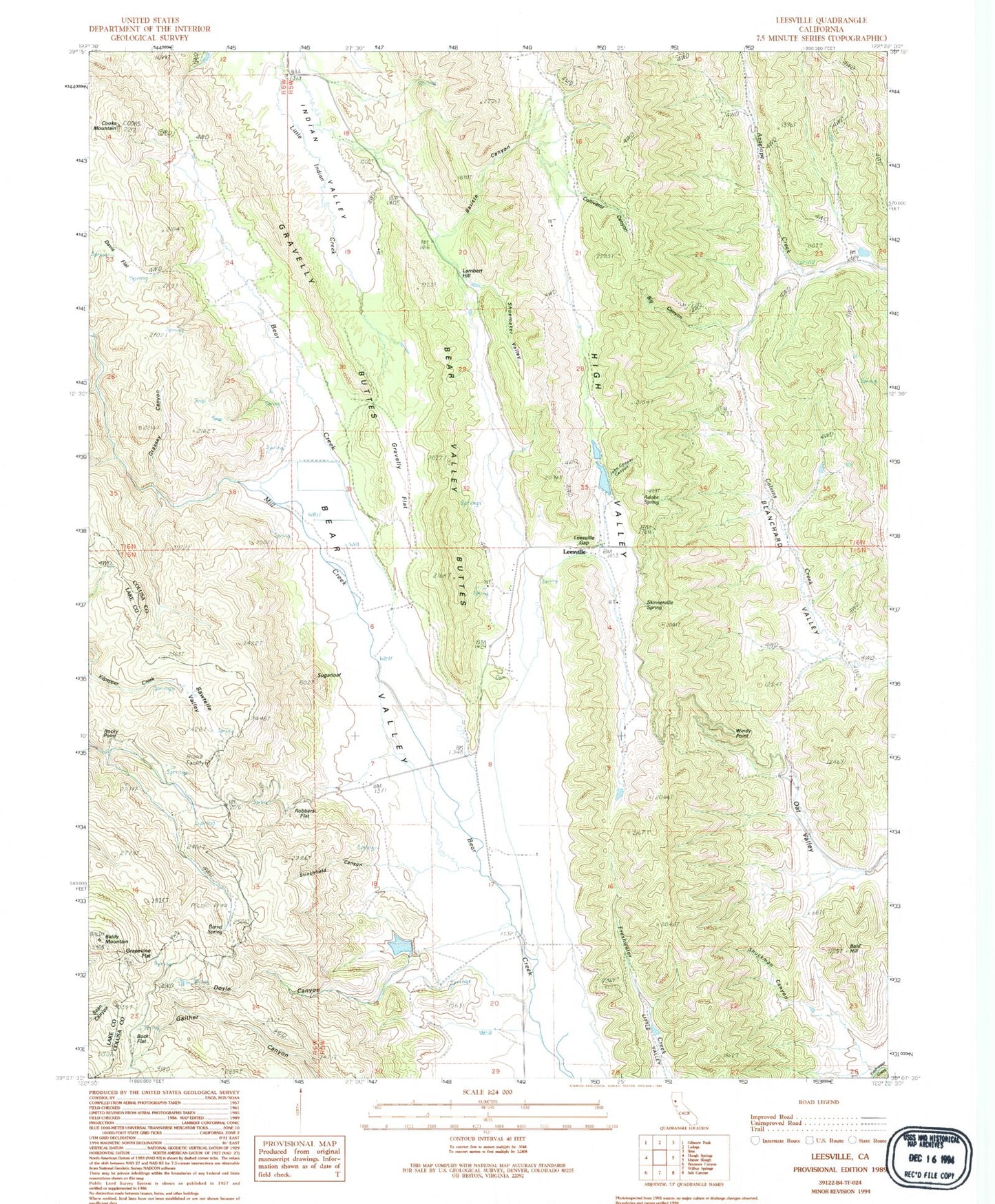 Classic USGS Leesville California 7.5'x7.5' Topo Map Image