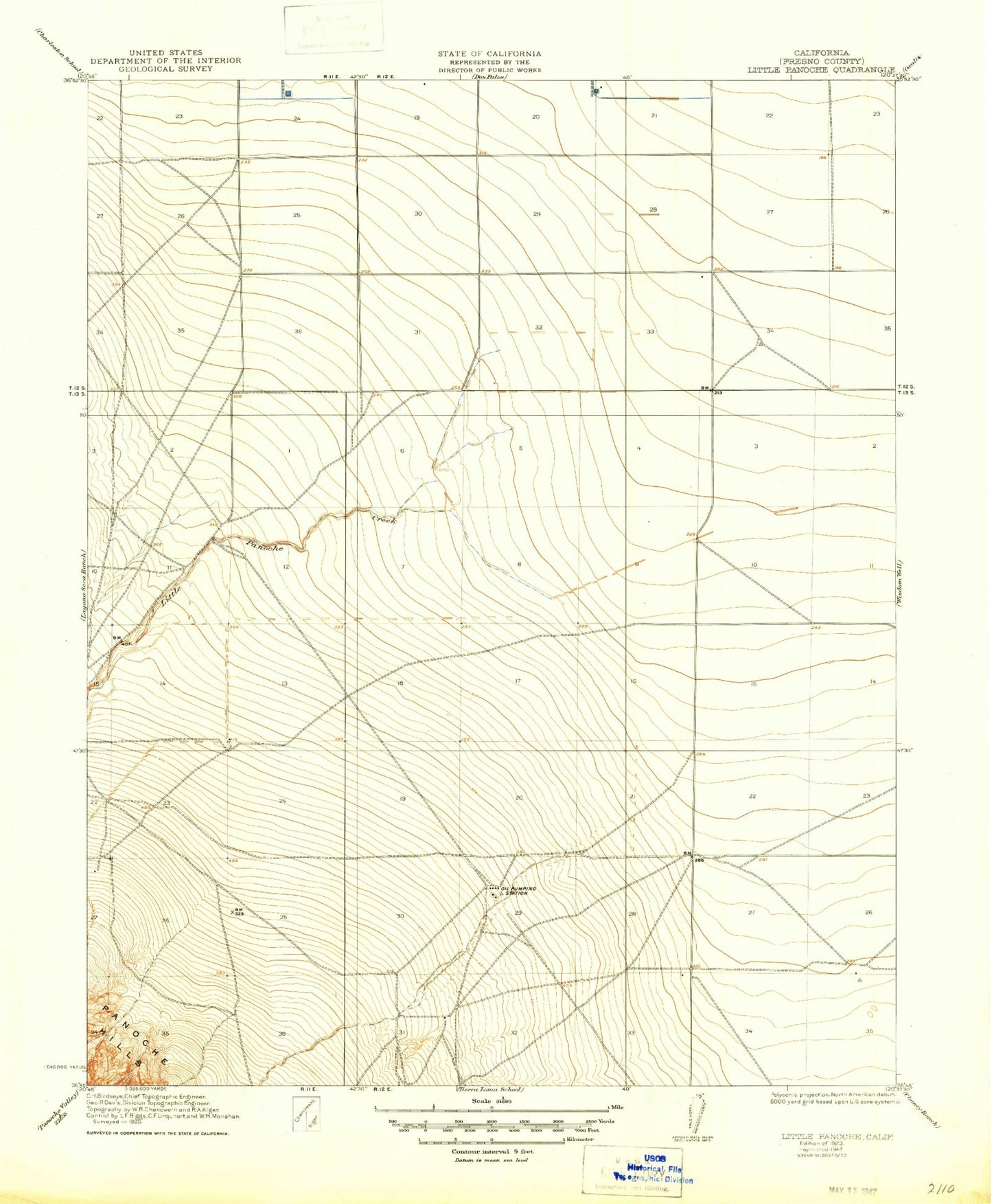 Classic USGS Hammonds Ranch California 7.5'x7.5' Topo Map Image
