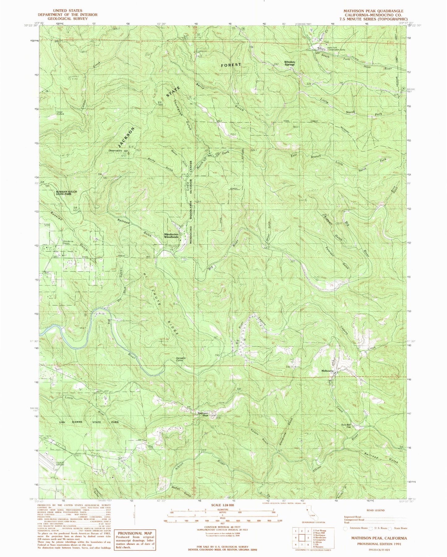 Classic USGS Mathison Peak California 7.5'x7.5' Topo Map Image