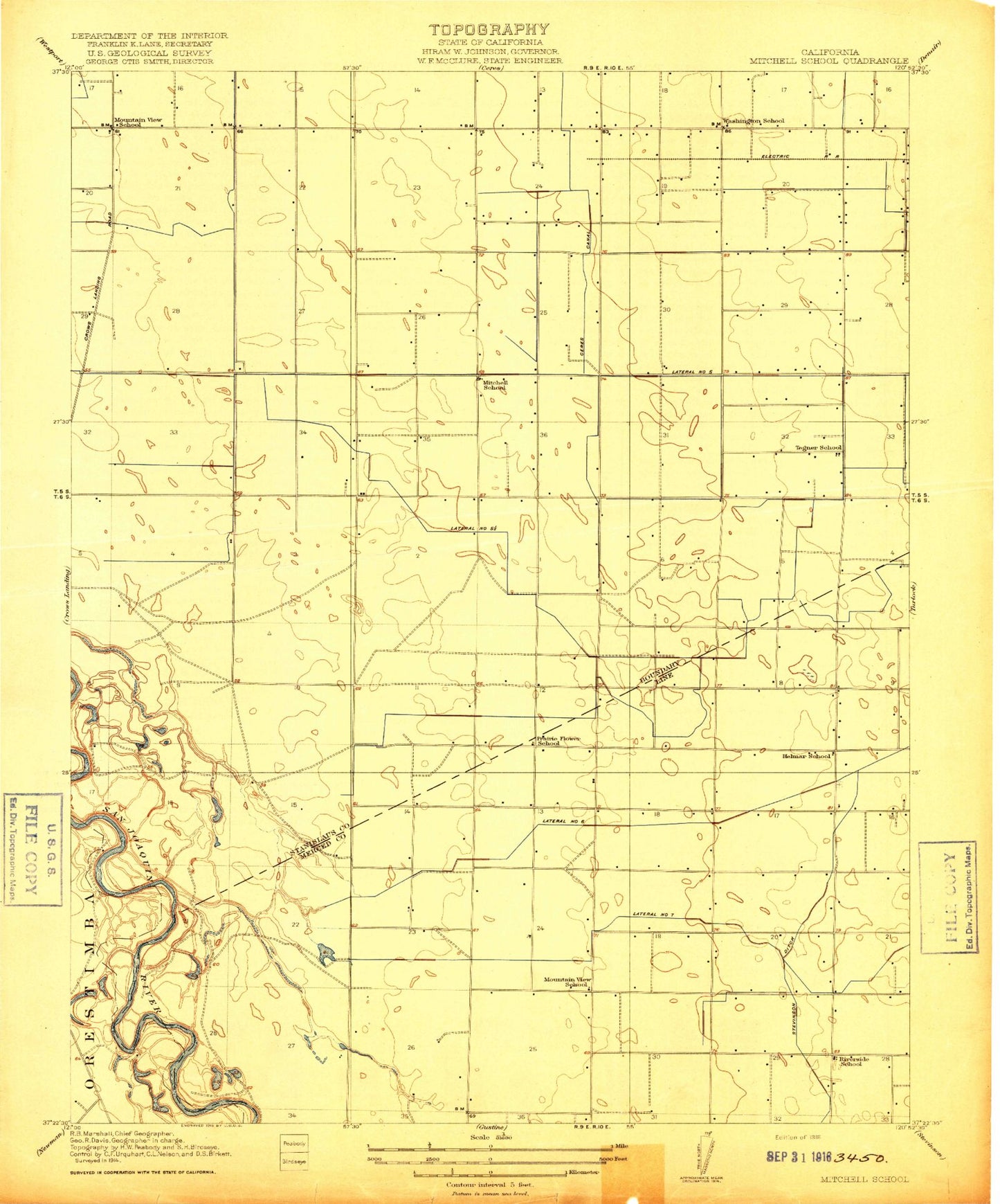 Classic USGS Hatch California 7.5'x7.5' Topo Map Image