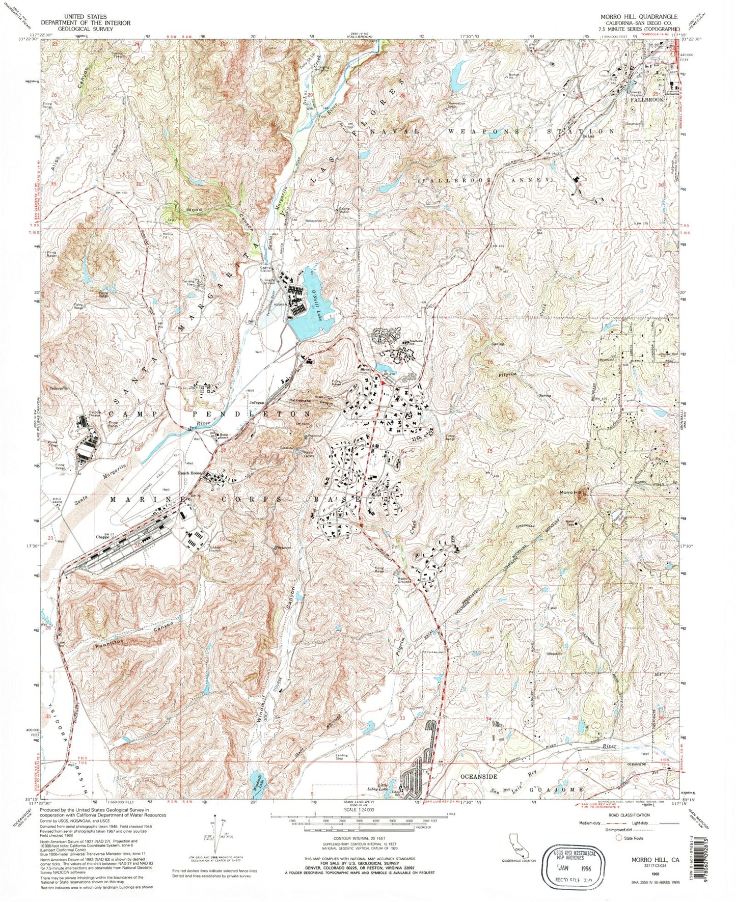 Classic USGS Morro Hill California 7.5'x7.5' Topo Map Image