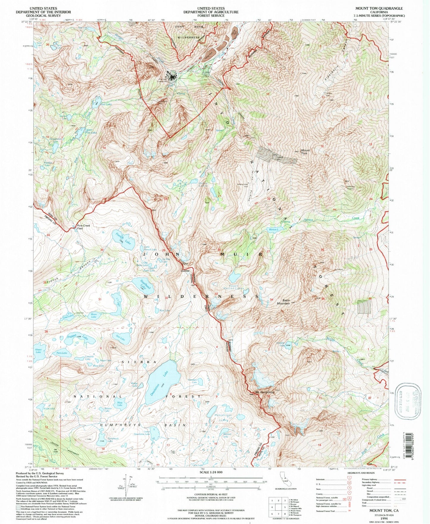 USGS Classic Mount Tom California 7.5'x7.5' Topo Map Image