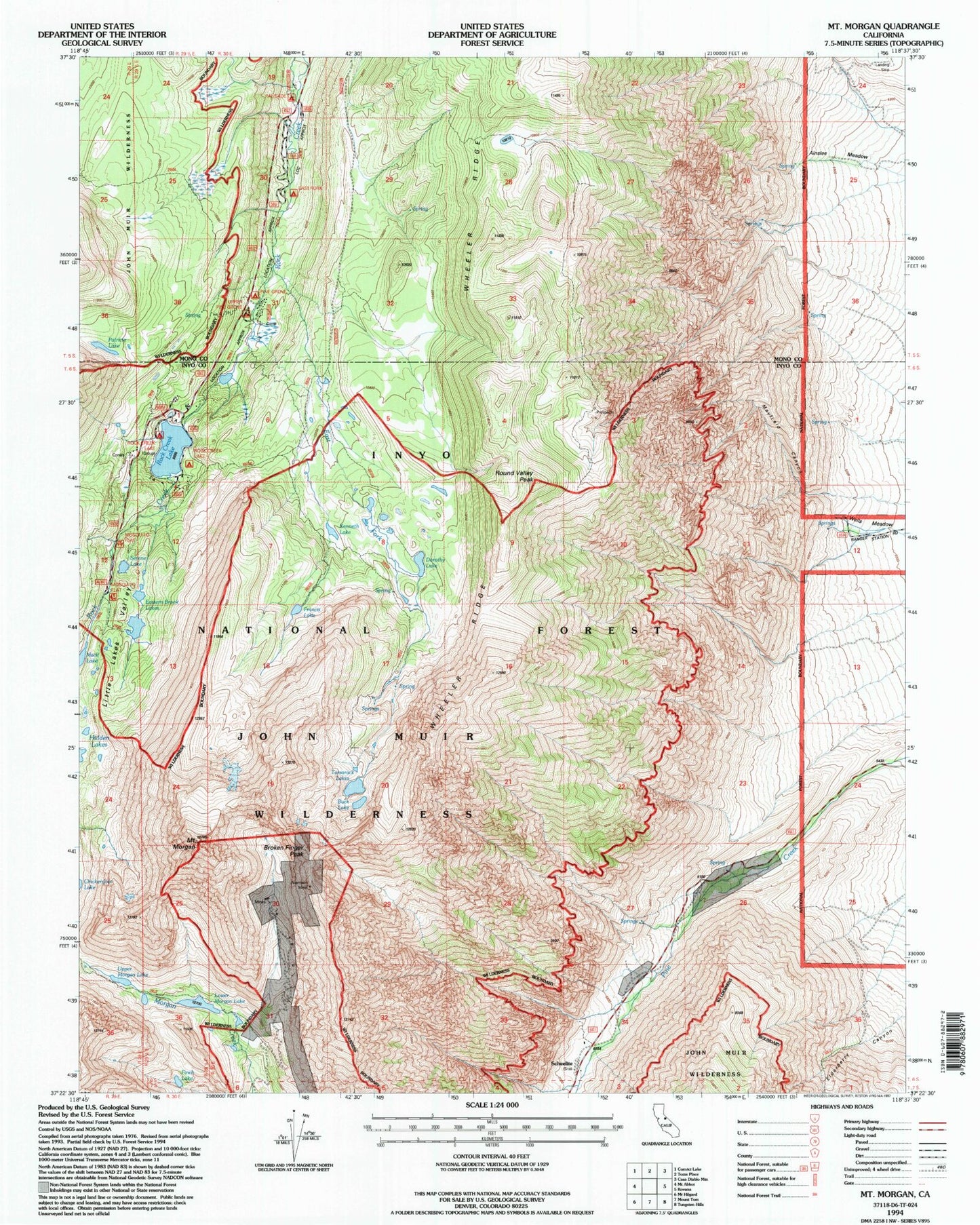 USGS Classic Mount Morgan California 7.5'x7.5' Topo Map Image