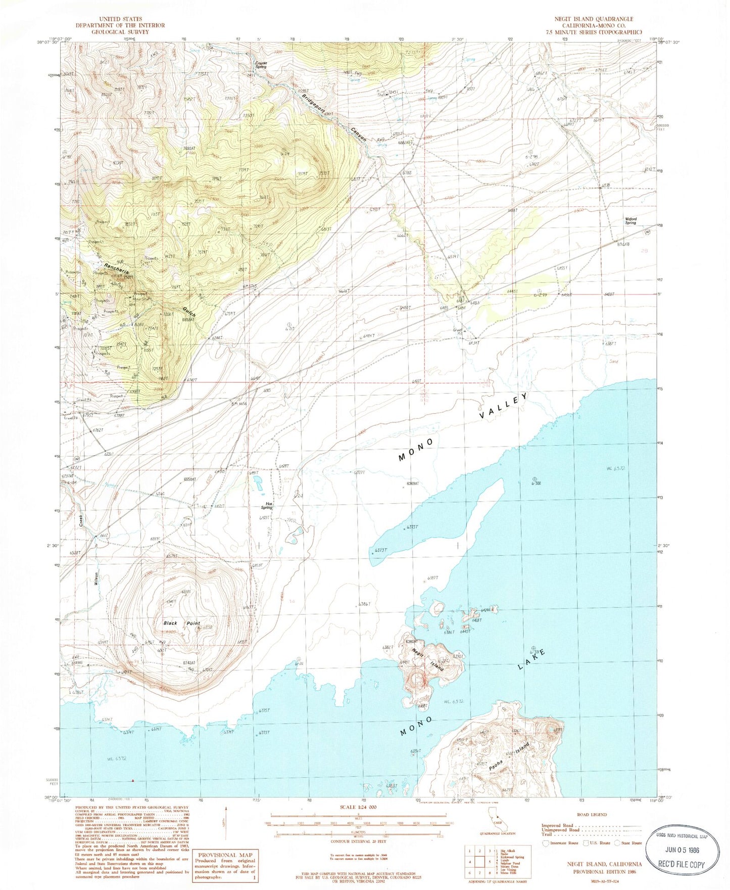 Classic USGS Negit Island California 7.5'x7.5' Topo Map Image