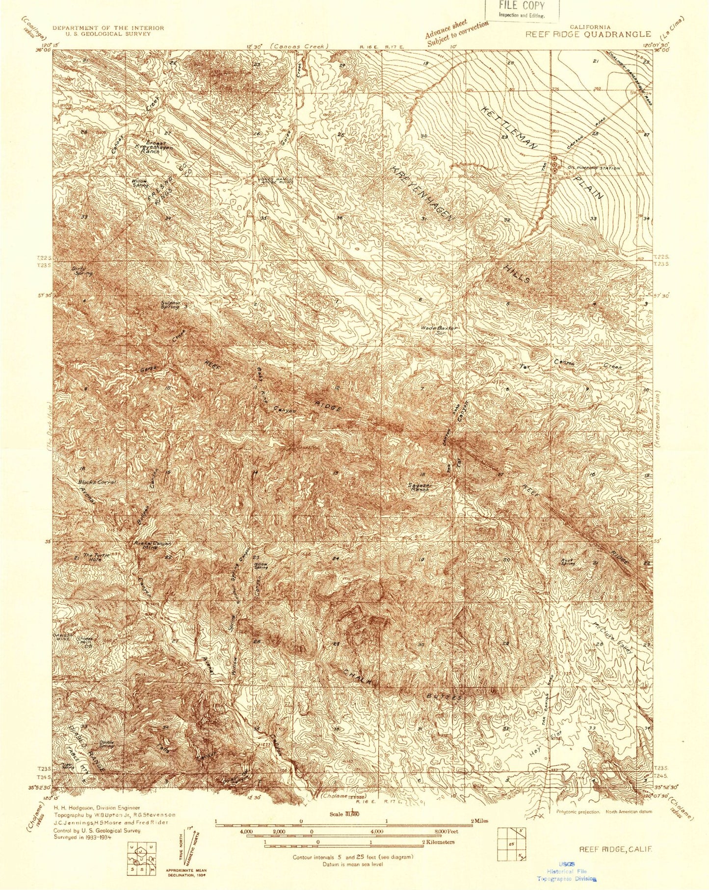 Classic USGS Garza Peak California 7.5'x7.5' Topo Map Image