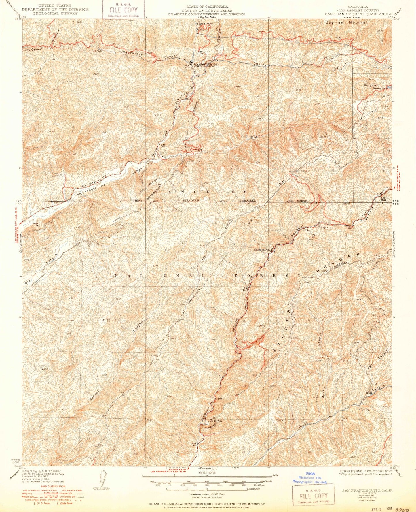 Classic USGS San Francisquito California 7.5'x7.5' Topo Map Image