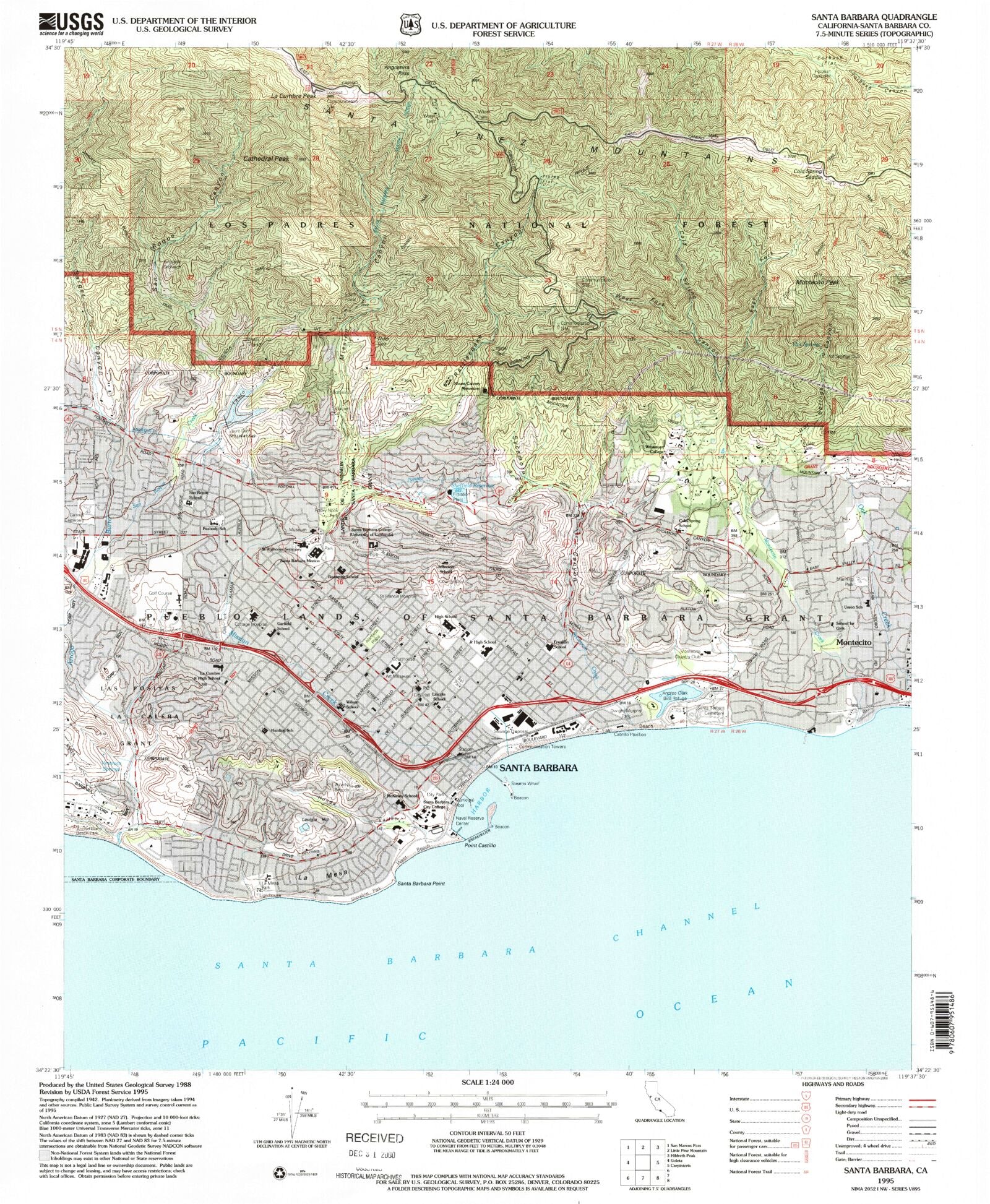 Carte Topographique En Liège – Santa Barbara – Décoration Murale