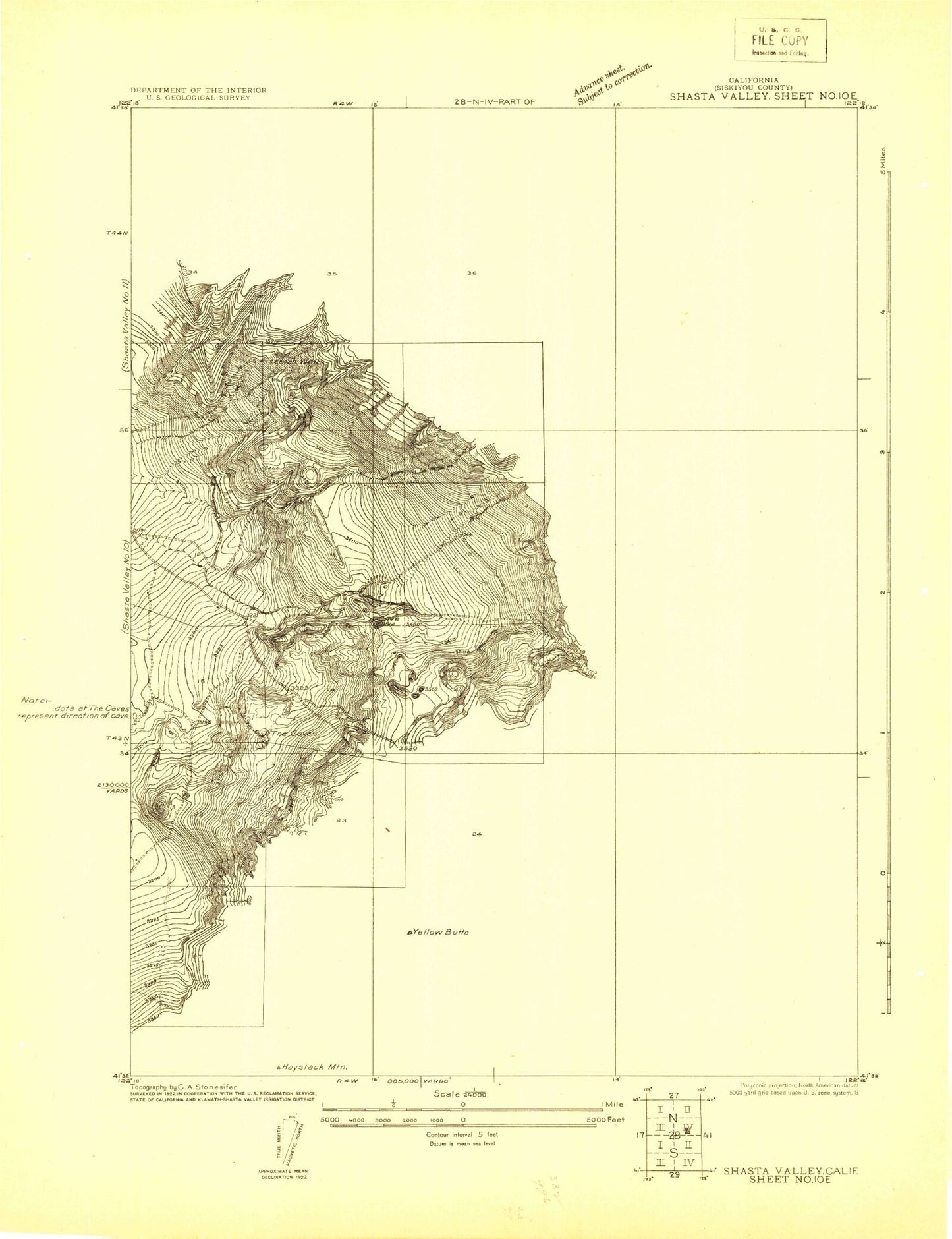 Classic USGS Shasta Valley Sheet No 10 E California 7.5'x7.5' Topo Map Image
