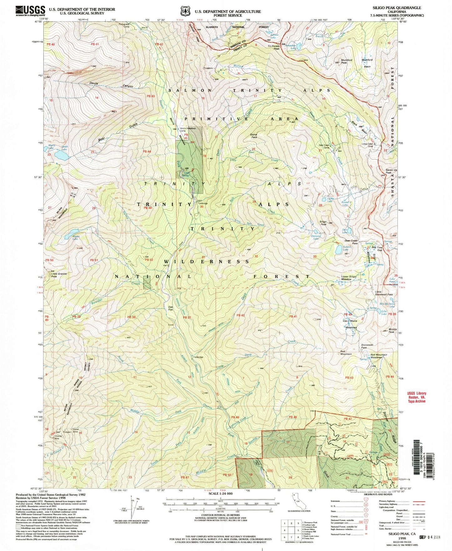USGS Classic Siligo Peak California 7.5'x7.5' Topo Map Image