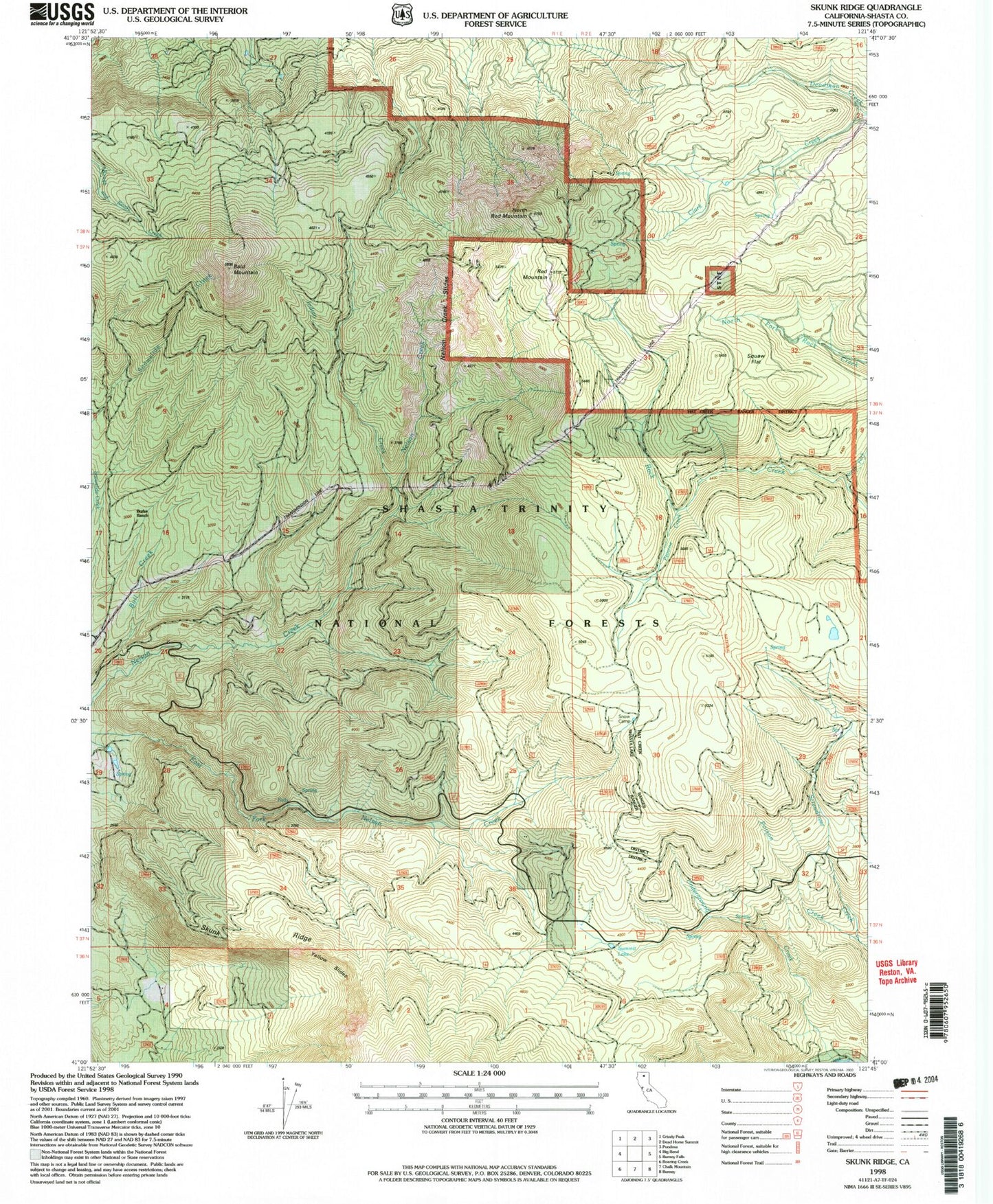 Classic USGS Skunk Ridge California 7.5'x7.5' Topo Map Image