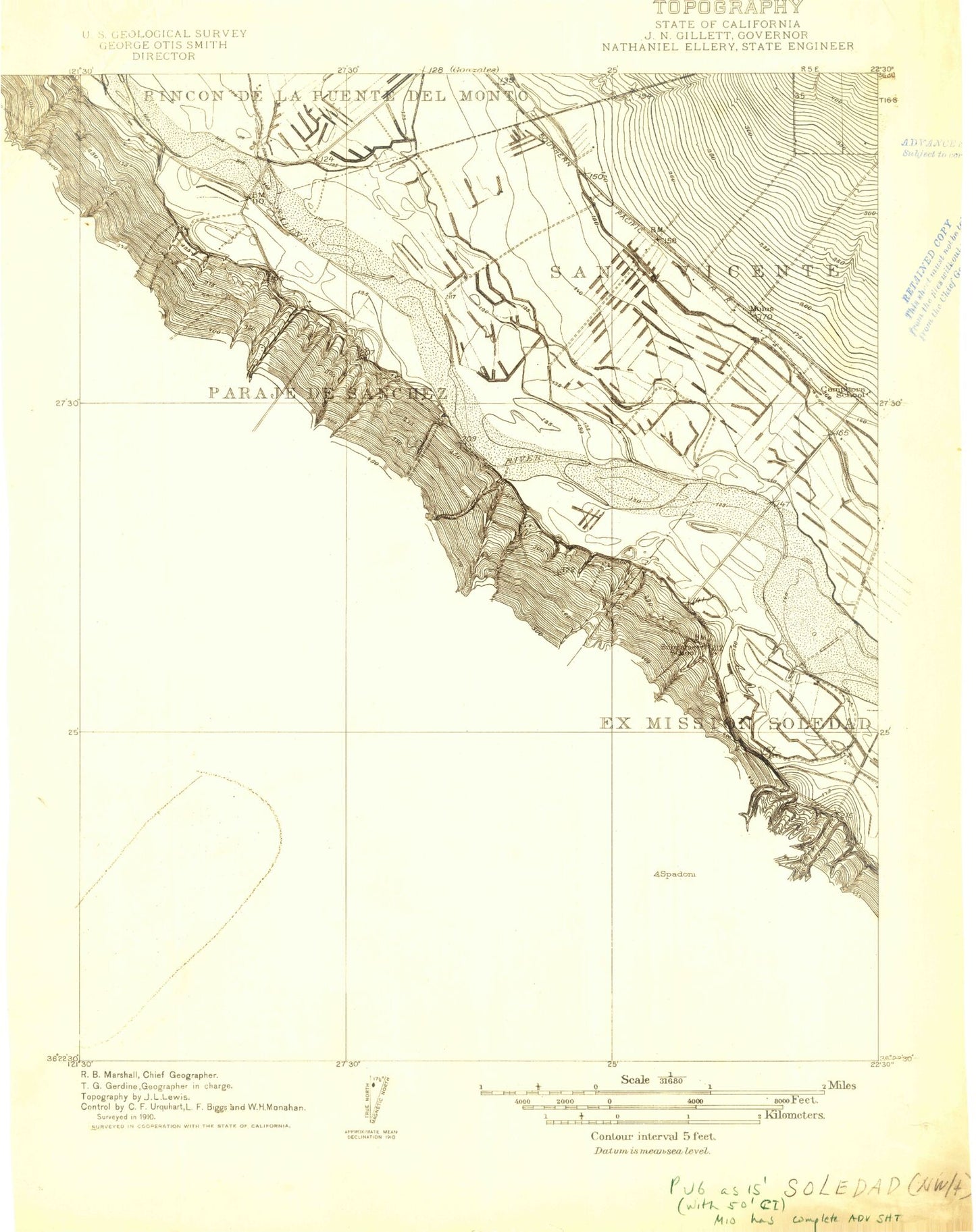 Classic USGS Palo Escrito Peak California 7.5'x7.5' Topo Map Image