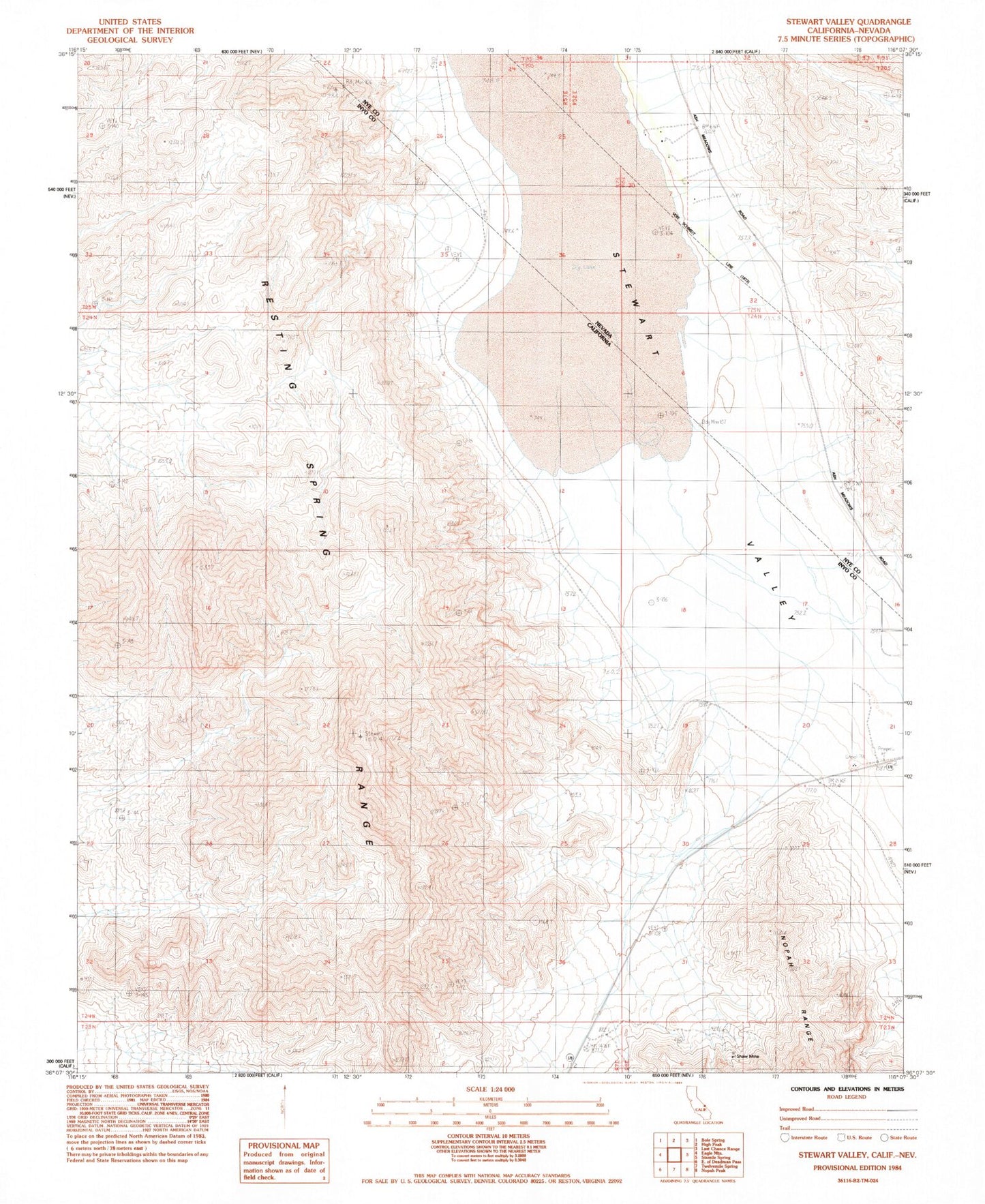 Classic USGS Stewart Valley California 7.5'x7.5' Topo Map Image