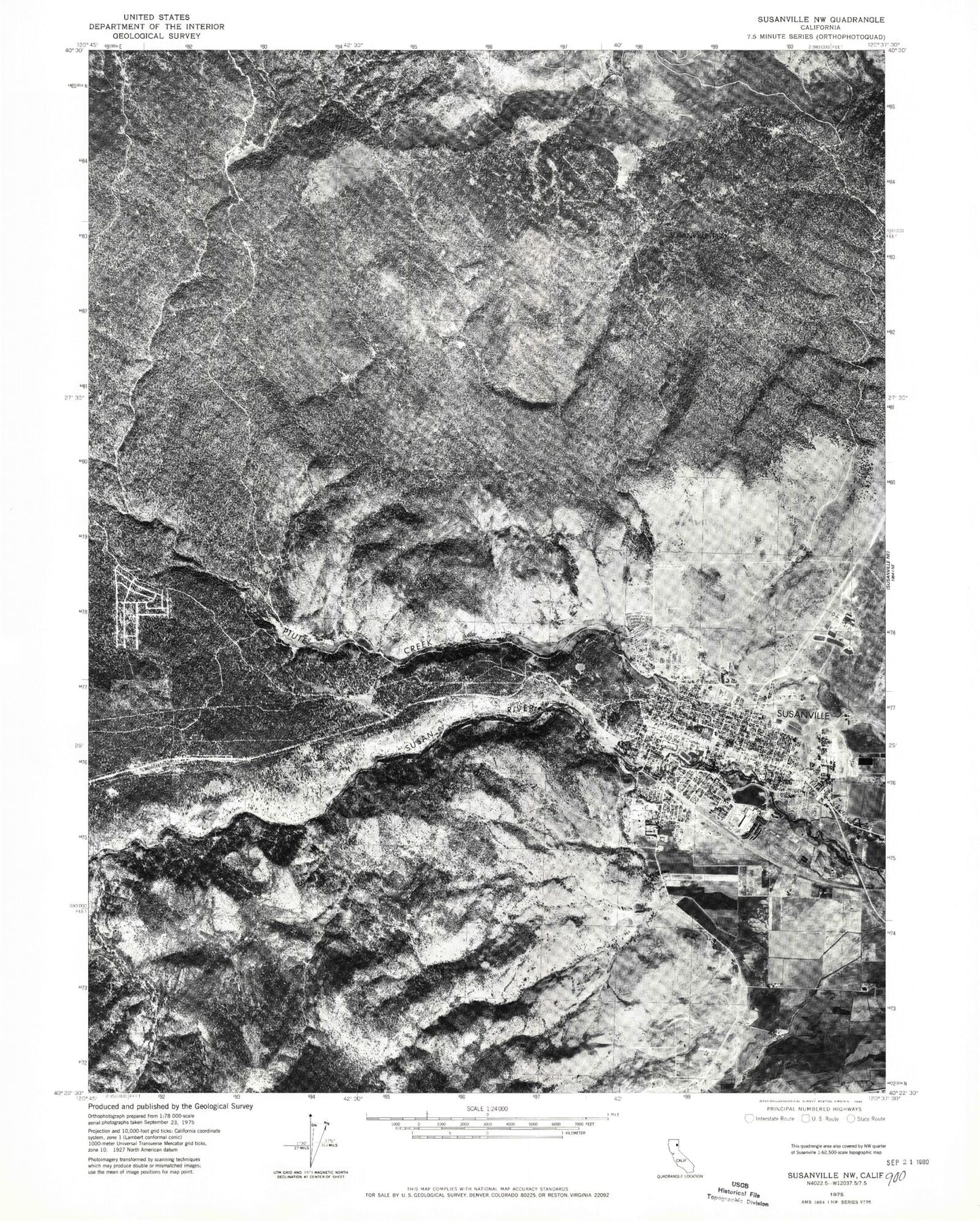 Classic USGS Litchfield California 7.5'x7.5' Topo Map Image