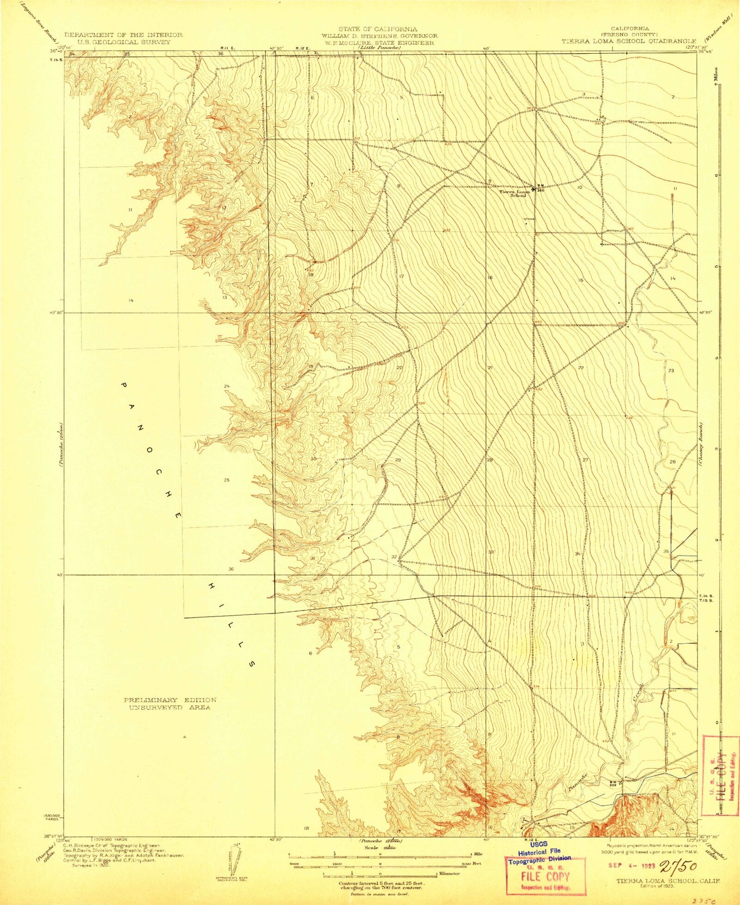 Classic USGS Chounet Ranch California 7.5'x7.5' Topo Map Image