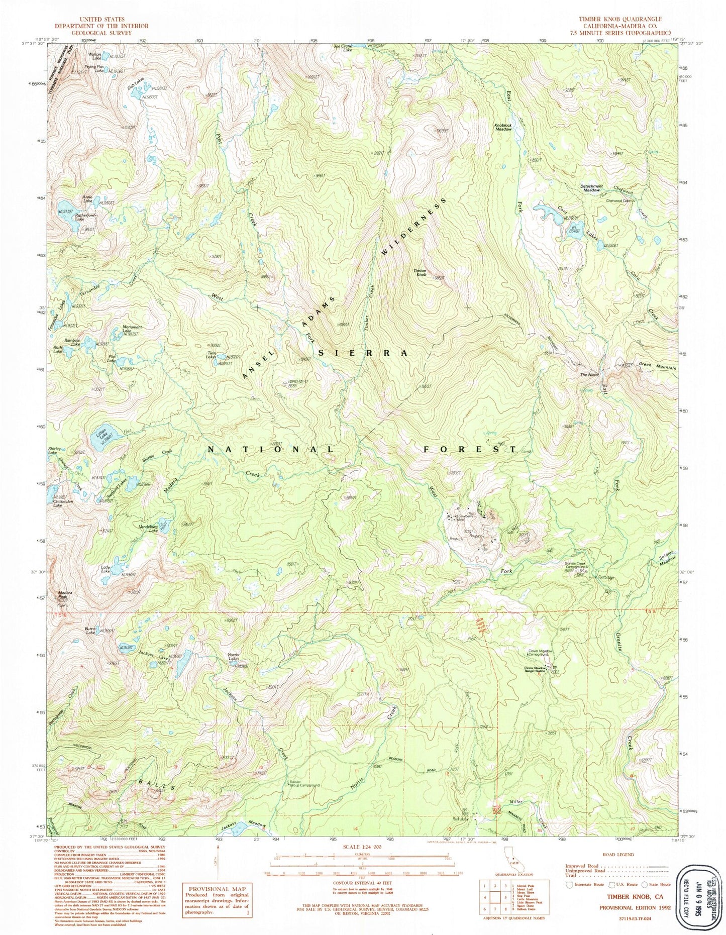 USGS Classic Timber Knob California 7.5'x7.5' Topo Map Image