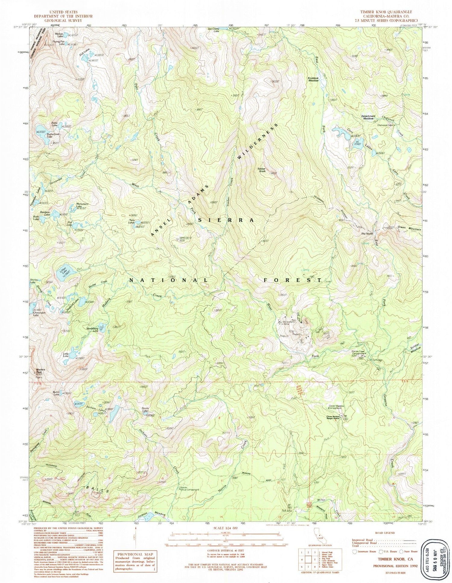 USGS Classic Timber Knob California 7.5'x7.5' Topo Map Image