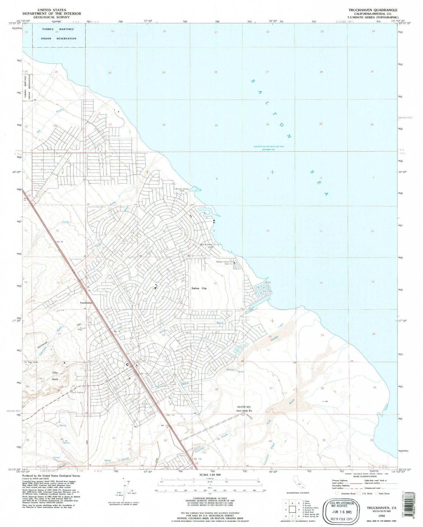 Classic USGS Truckhaven California 7.5'x7.5' Topo Map Image