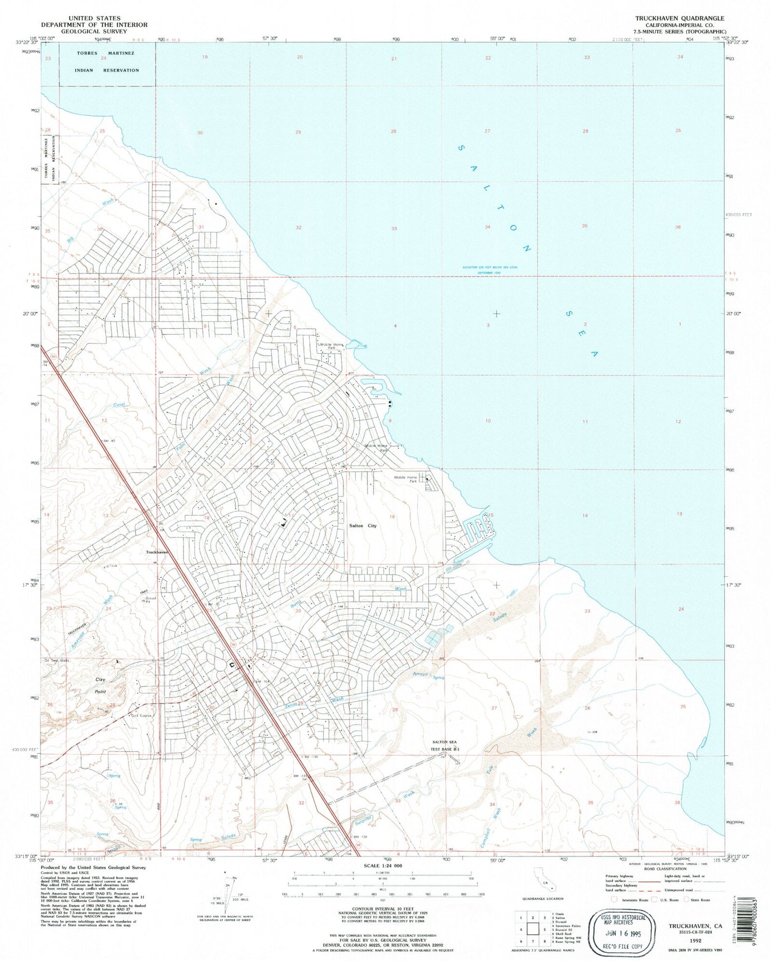 Classic USGS Truckhaven California 7.5'x7.5' Topo Map Image