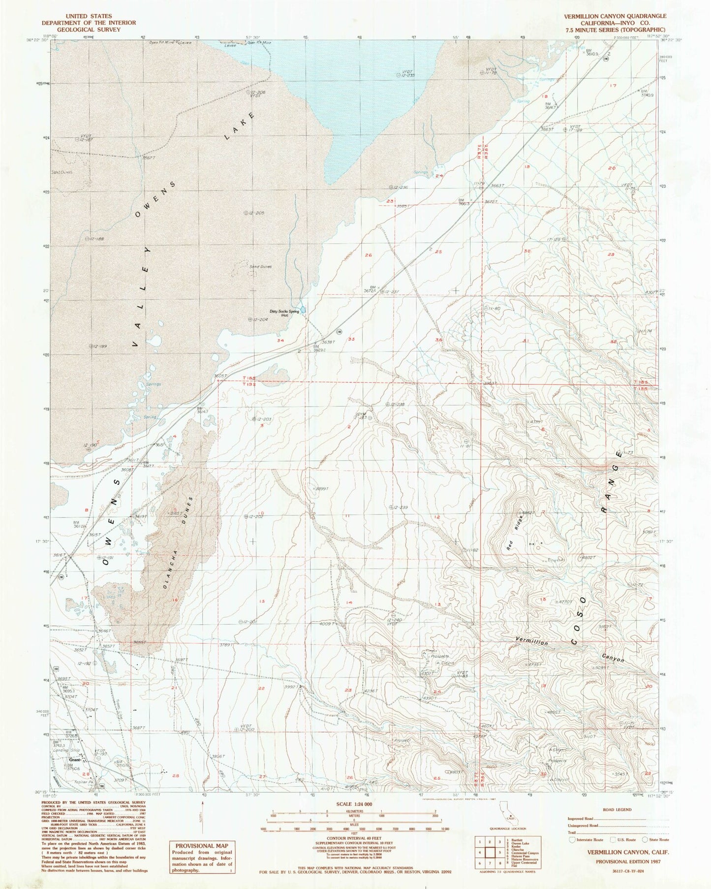 Classic USGS Vermillion Canyon California 7.5'x7.5' Topo Map Image