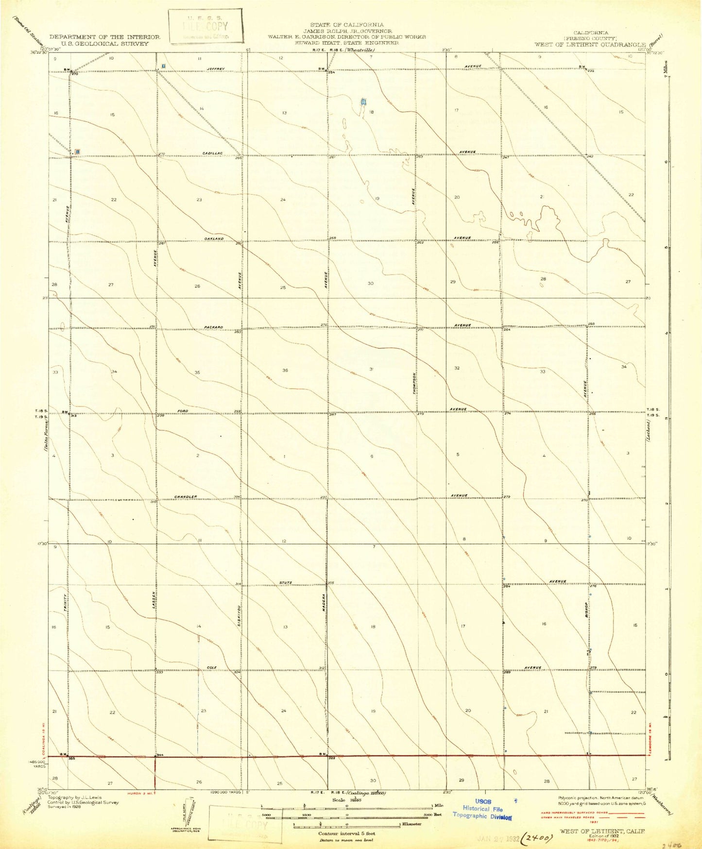 Classic USGS Calflax California 7.5'x7.5' Topo Map Image