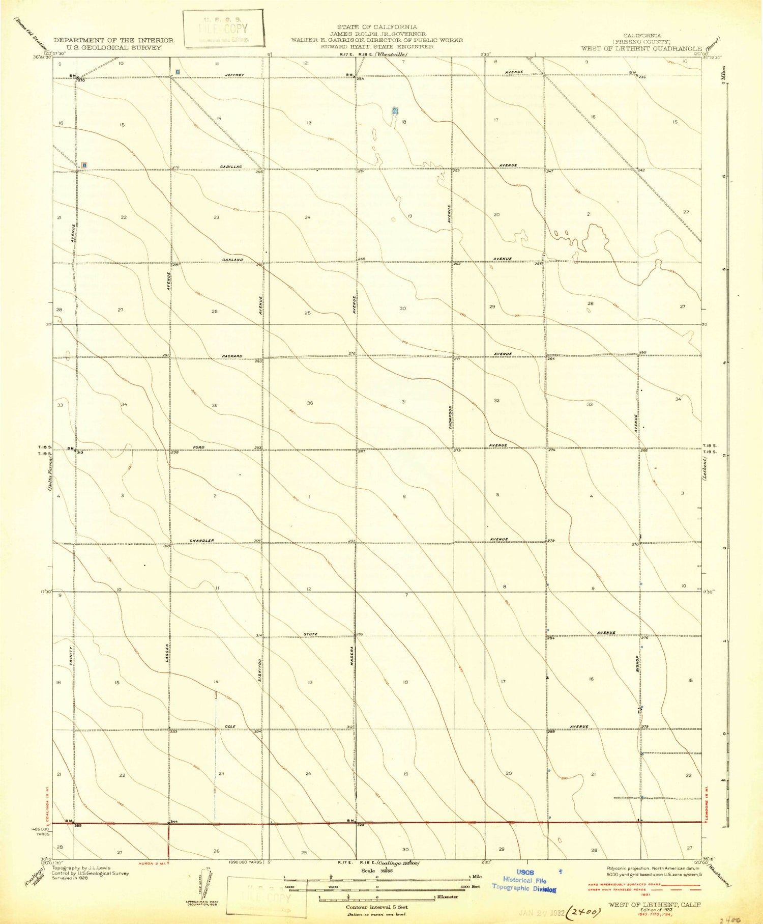 Classic USGS Calflax California 7.5'x7.5' Topo Map Image