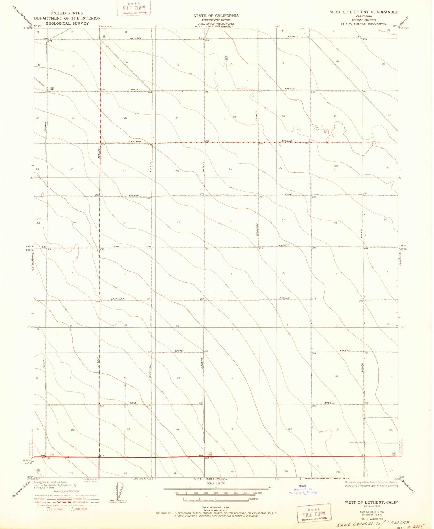 Classic USGS Calflax California 7.5'x7.5' Topo Map Image