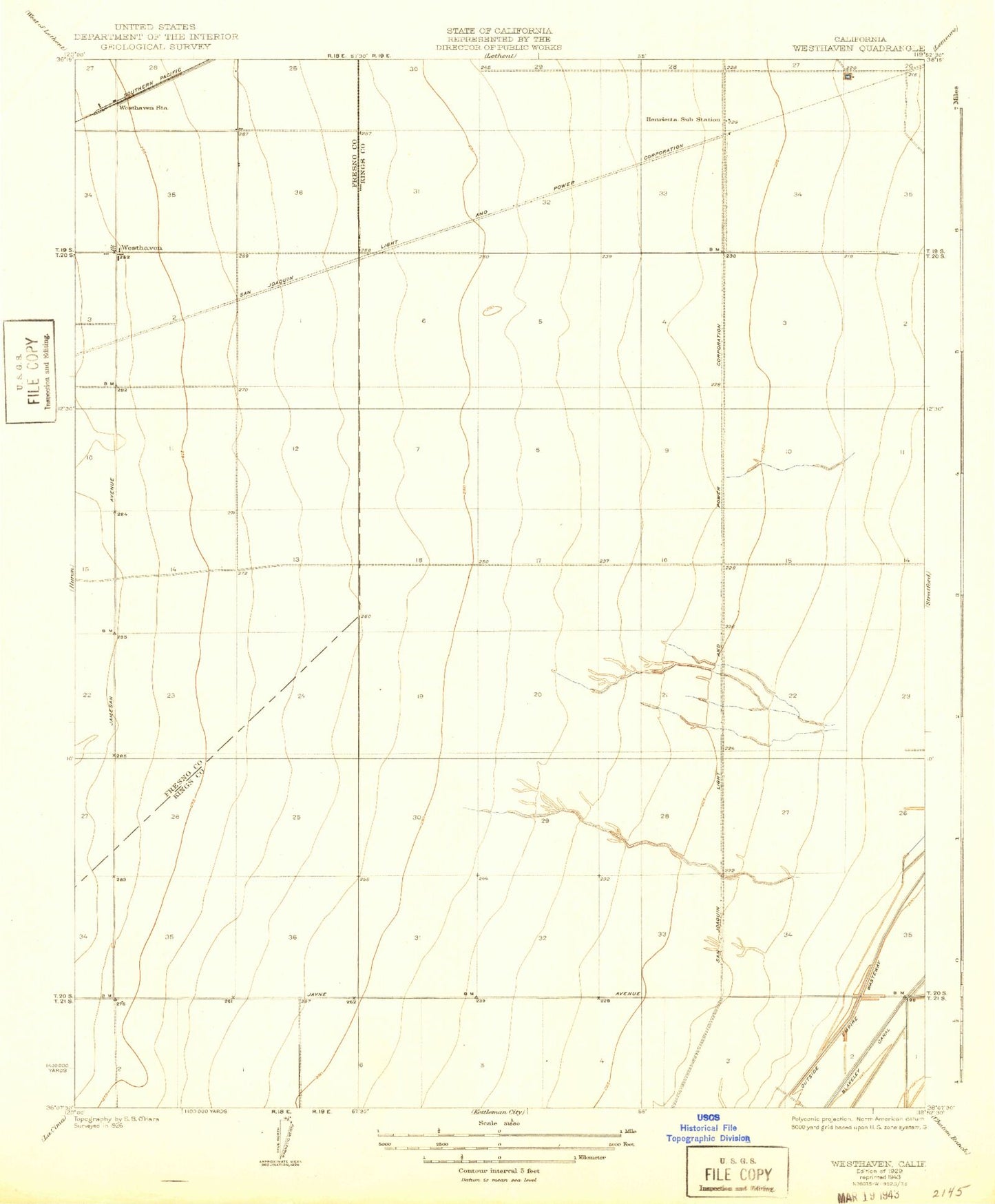 Classic USGS Westhaven California 7.5'x7.5' Topo Map Image