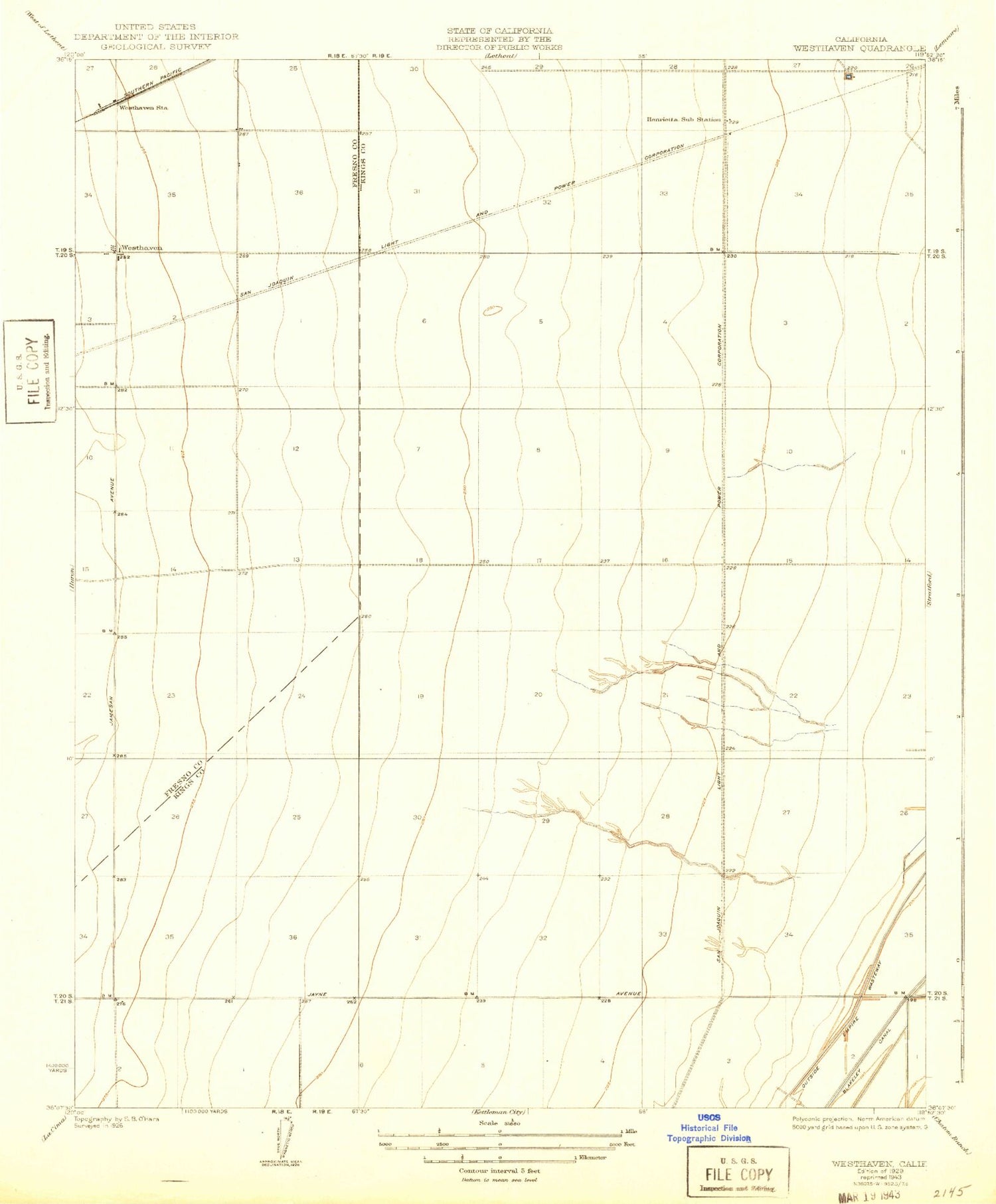 Classic USGS Westhaven California 7.5'x7.5' Topo Map Image