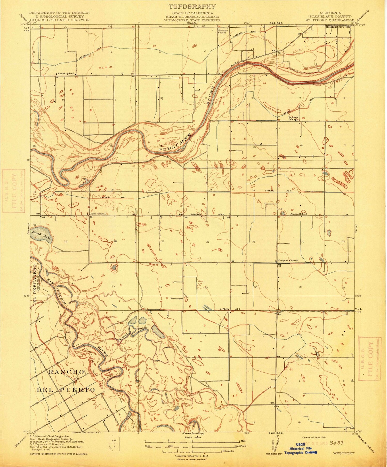 Classic USGS Brush Lake California 7.5'x7.5' Topo Map Image