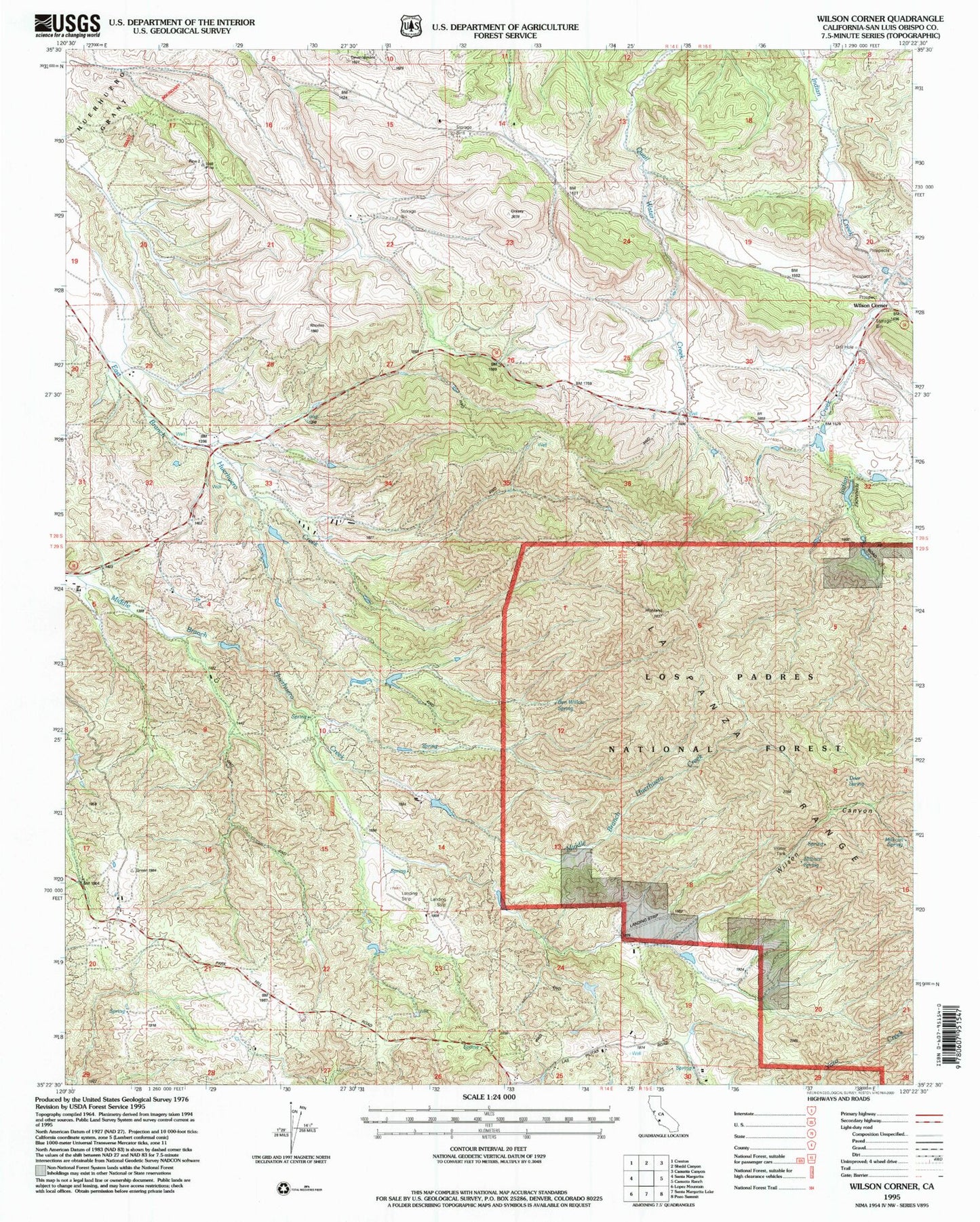 Classic USGS Wilson Corner California 7.5'x7.5' Topo Map Image