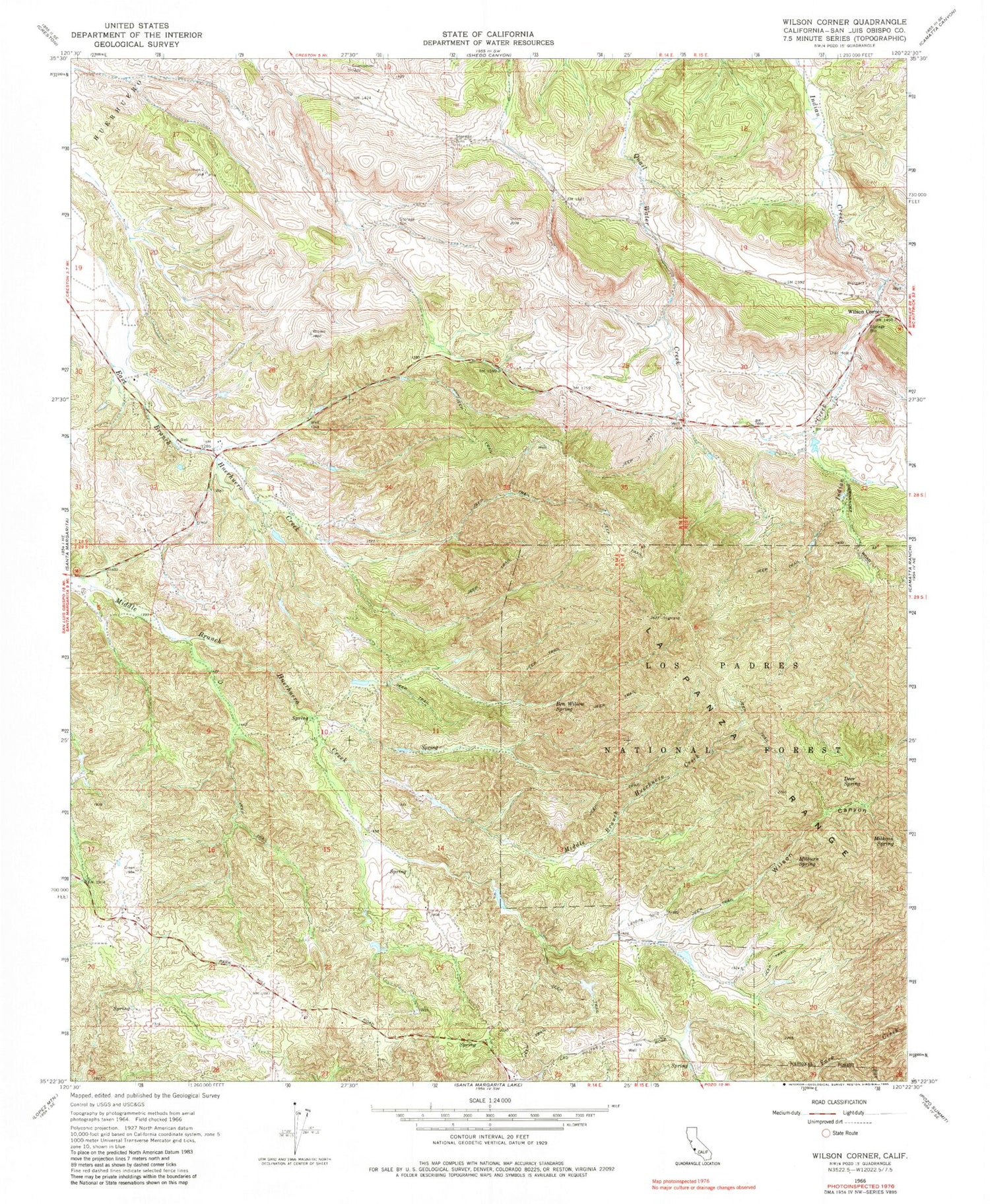 Classic USGS Wilson Corner California 7.5'x7.5' Topo Map Image