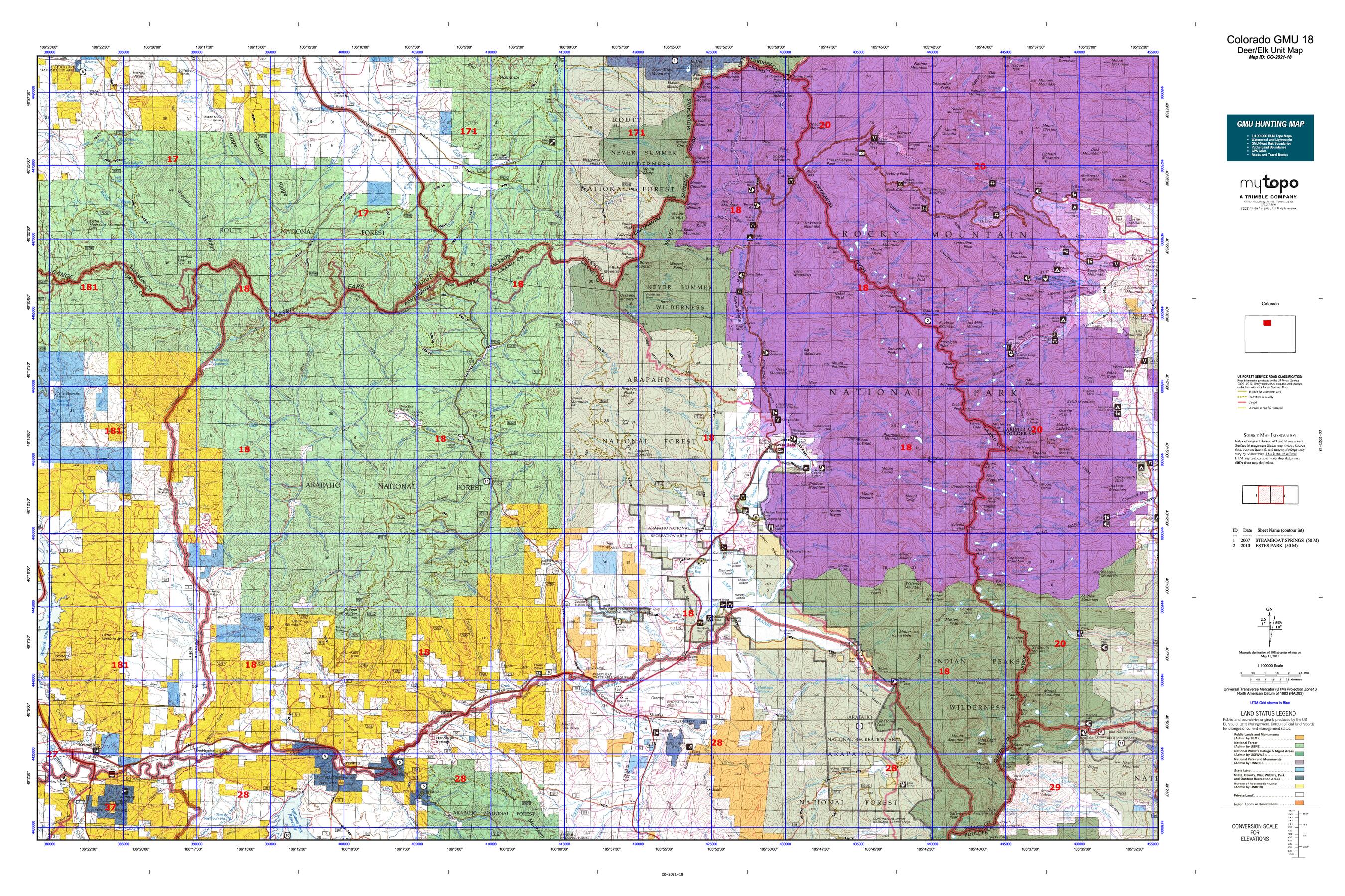 Colorado Gmu 18 Map – Mytopo Map Store